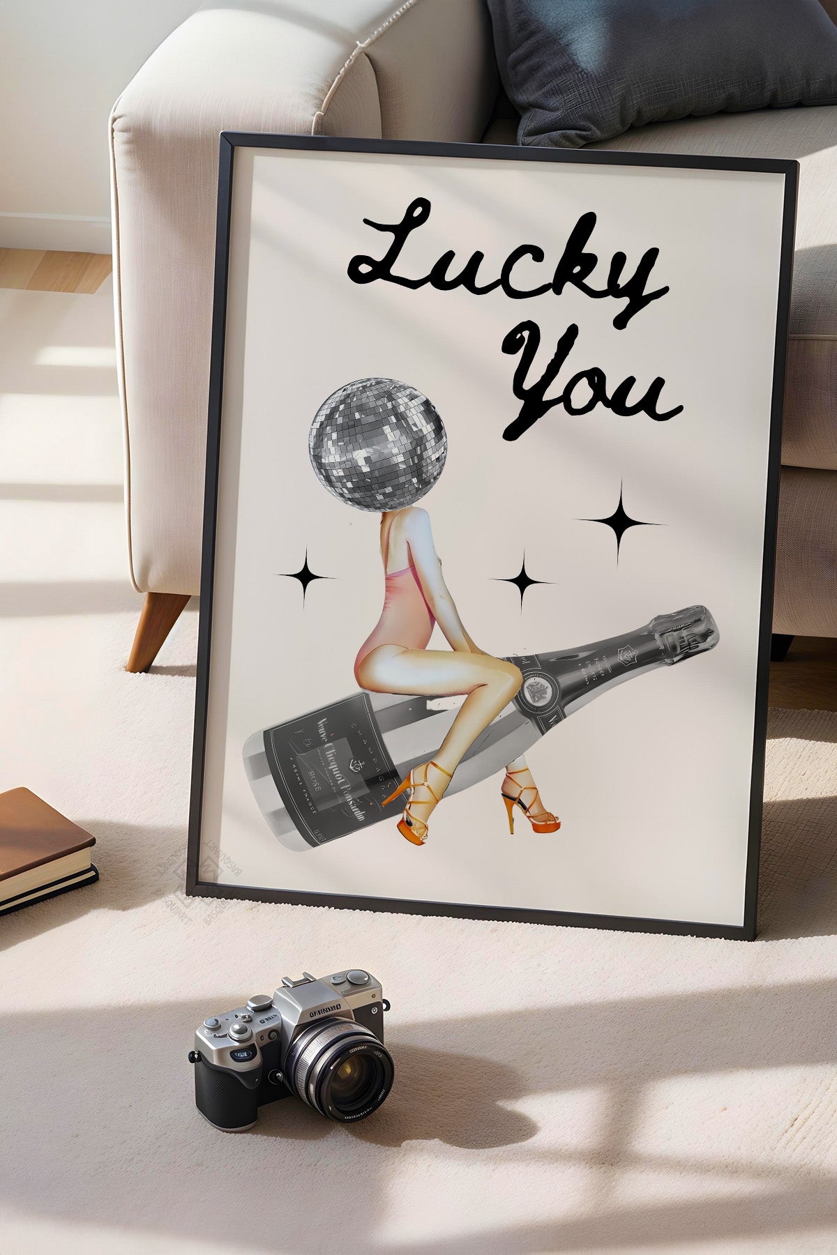 Lucky You Serisi Siyah Çerçeveli Poster, Tablo Duvar Dekoru No:110