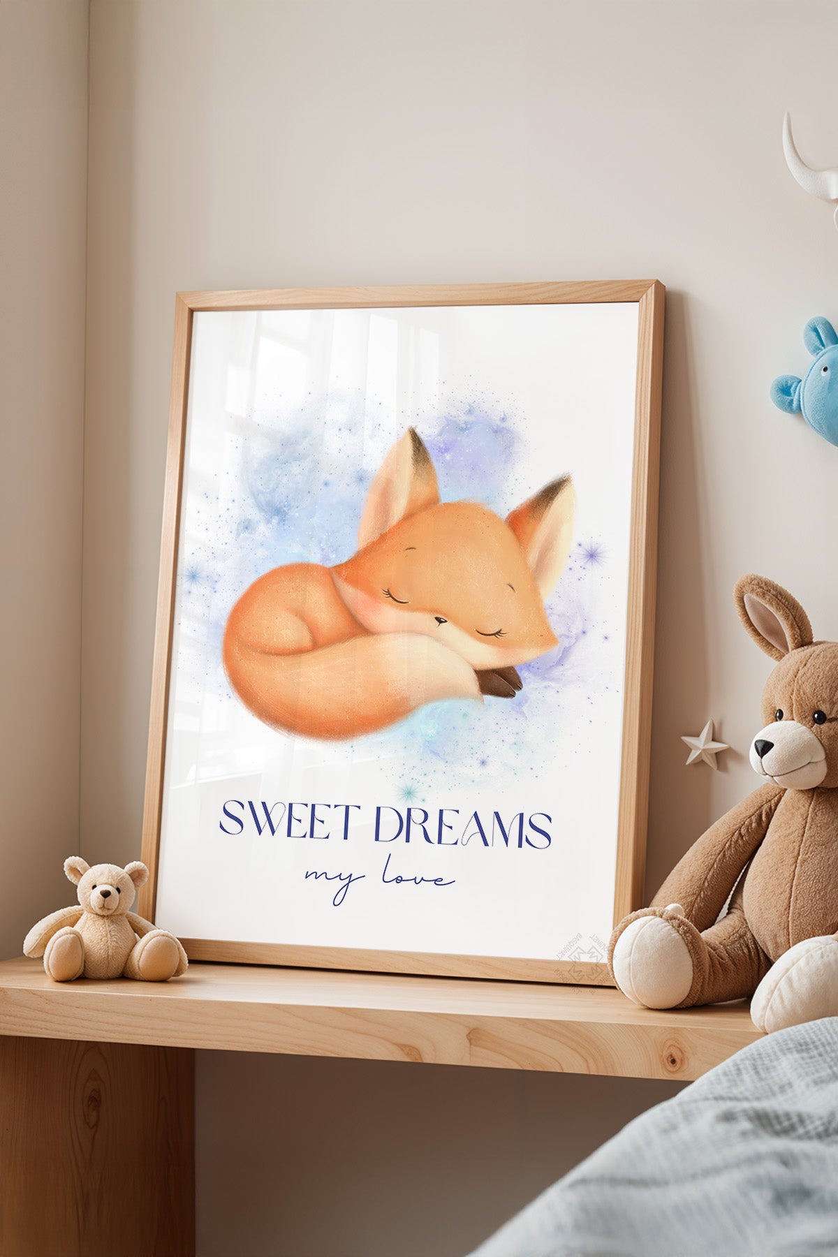 Çocuk Odası, Bebek Odası Ahşap Çerçeveli Poster, Tablo No:24
