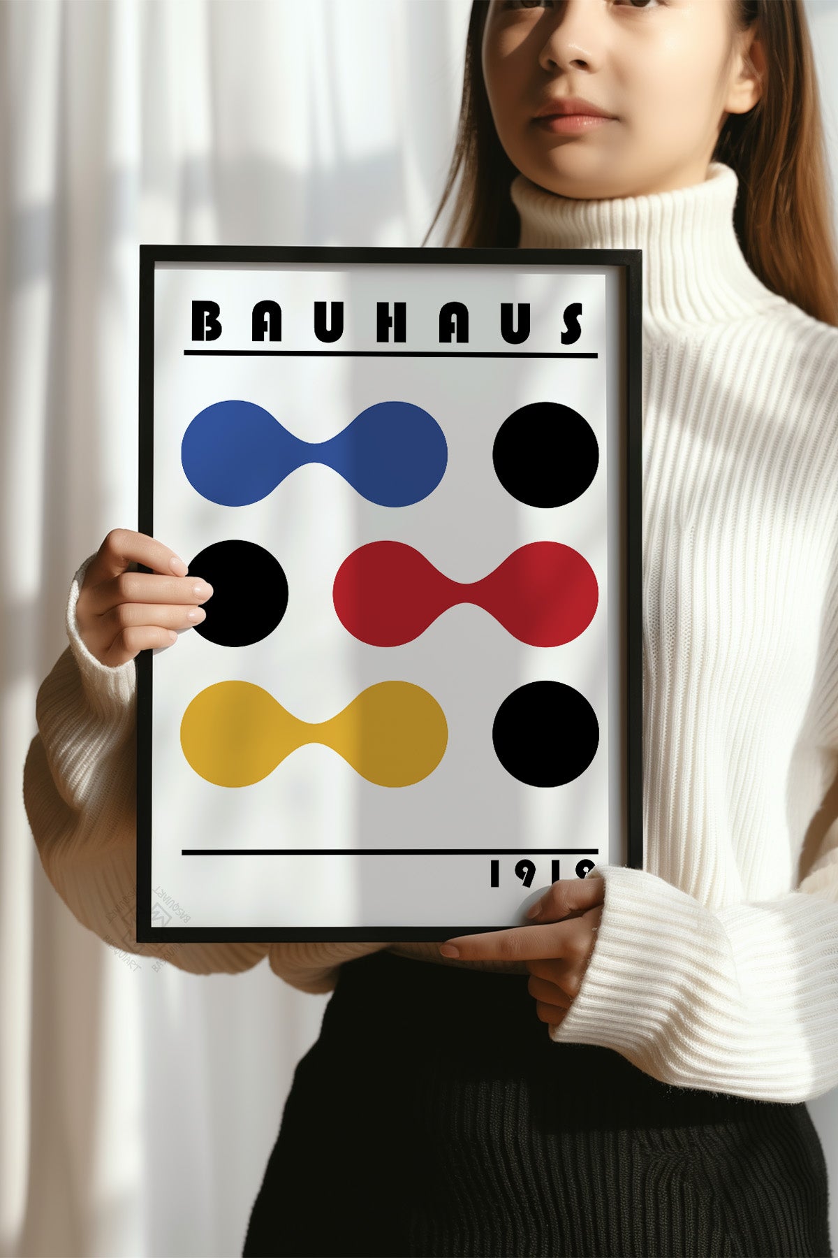 Bauhaus Serisi Siyah Çerçeveli Poster, Tablo No:54