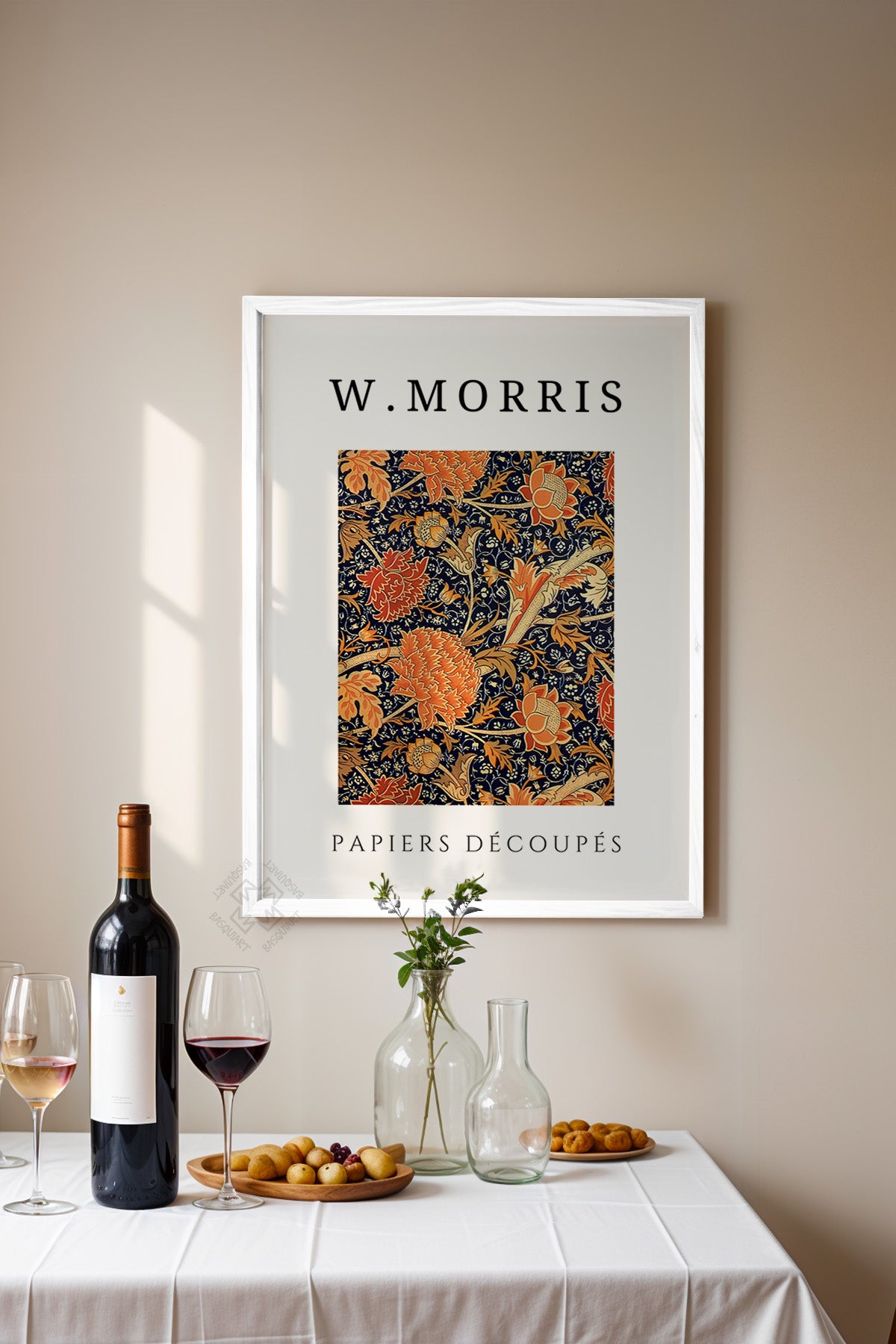William Morris Serisi Beyaz Çerçeveli Poster, Tablo Duvar Dekoru No:16