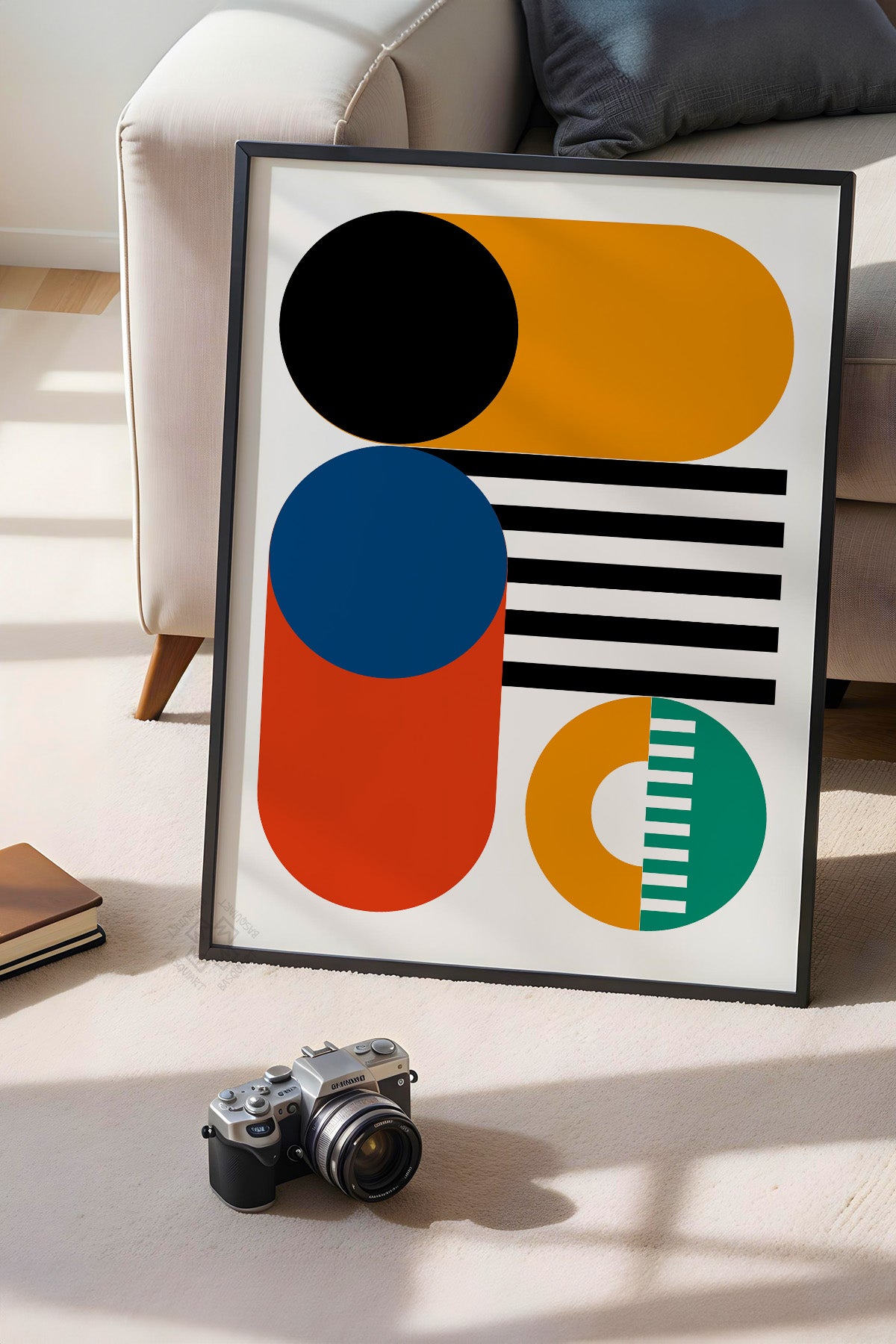 Bauhaus Serisi Siyah Çerçeveli Poster, Tablo No:4