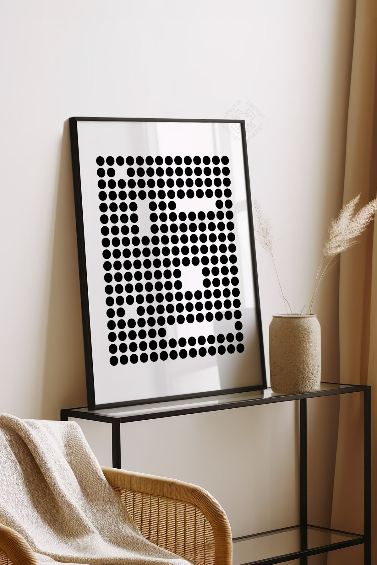 Bauhaus Serisi Siyah Çerçeveli Poster, Tablo No:45