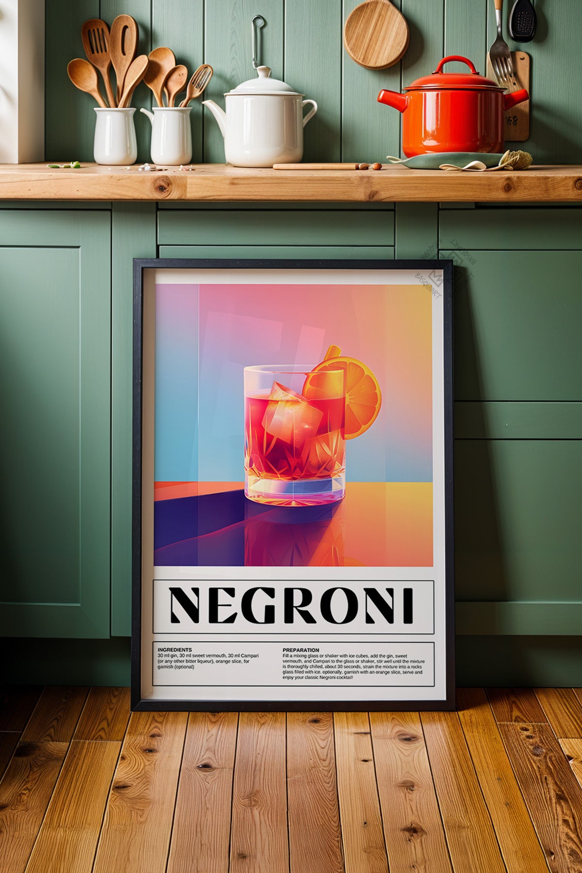 Kokteyl Serisi Siyah Çerçeveli Poster, Tablo, Cafe, Restoran, Mutfak Duvar Dekoru No:2