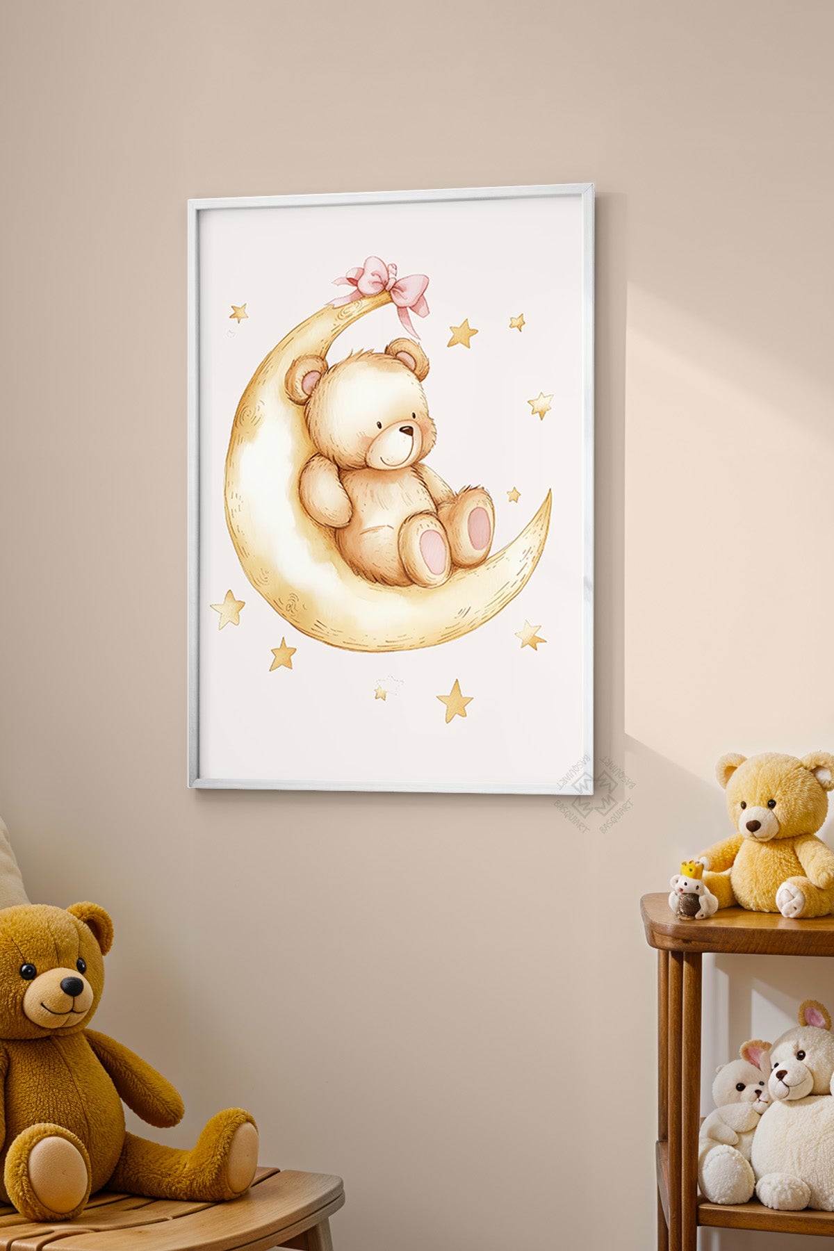 Çocuk Odası, Bebek Odası Beyaz Çerçeveli Poster, Tablo No:54