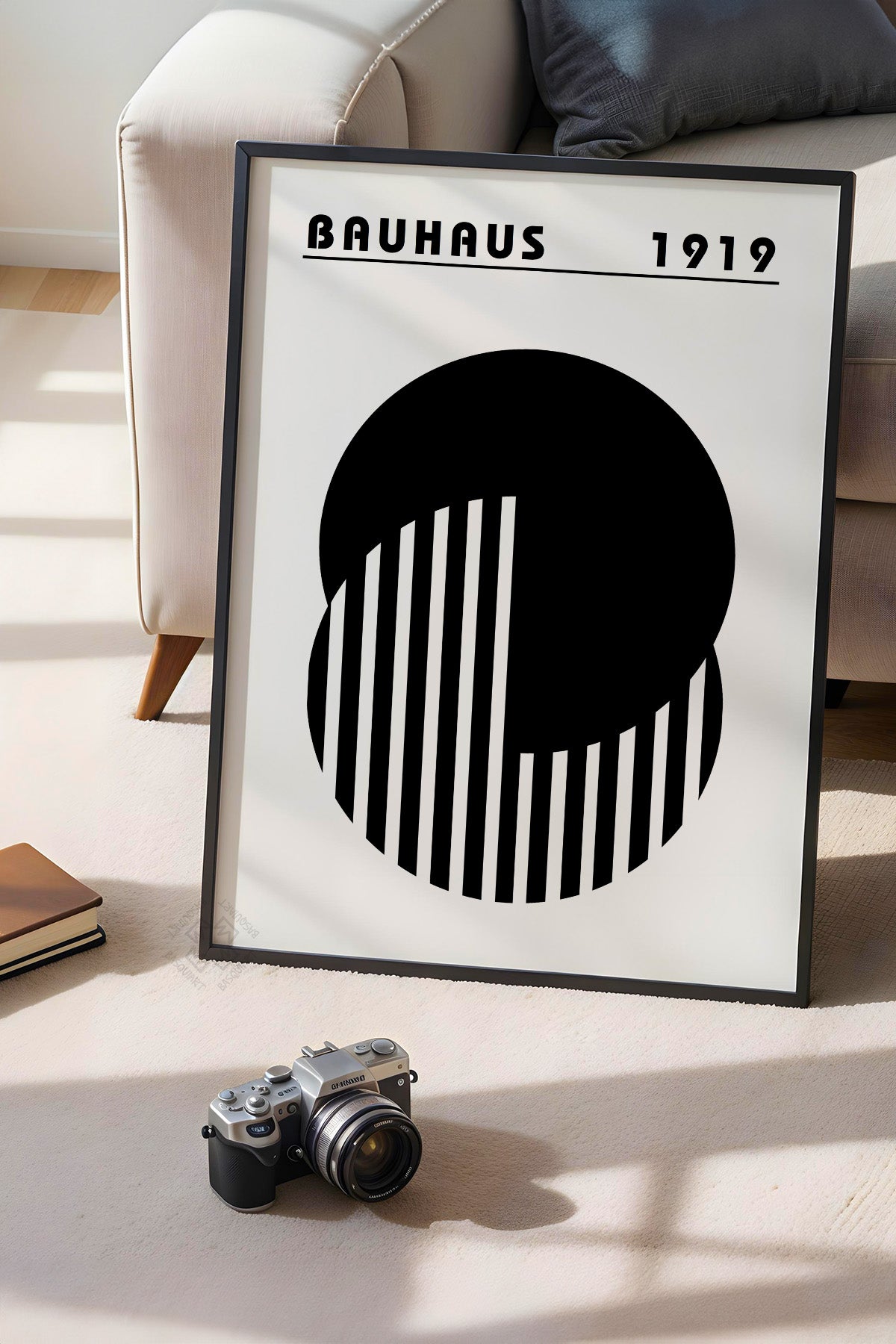 Bauhaus Serisi Siyah Çerçeveli Poster, Tablo No:50