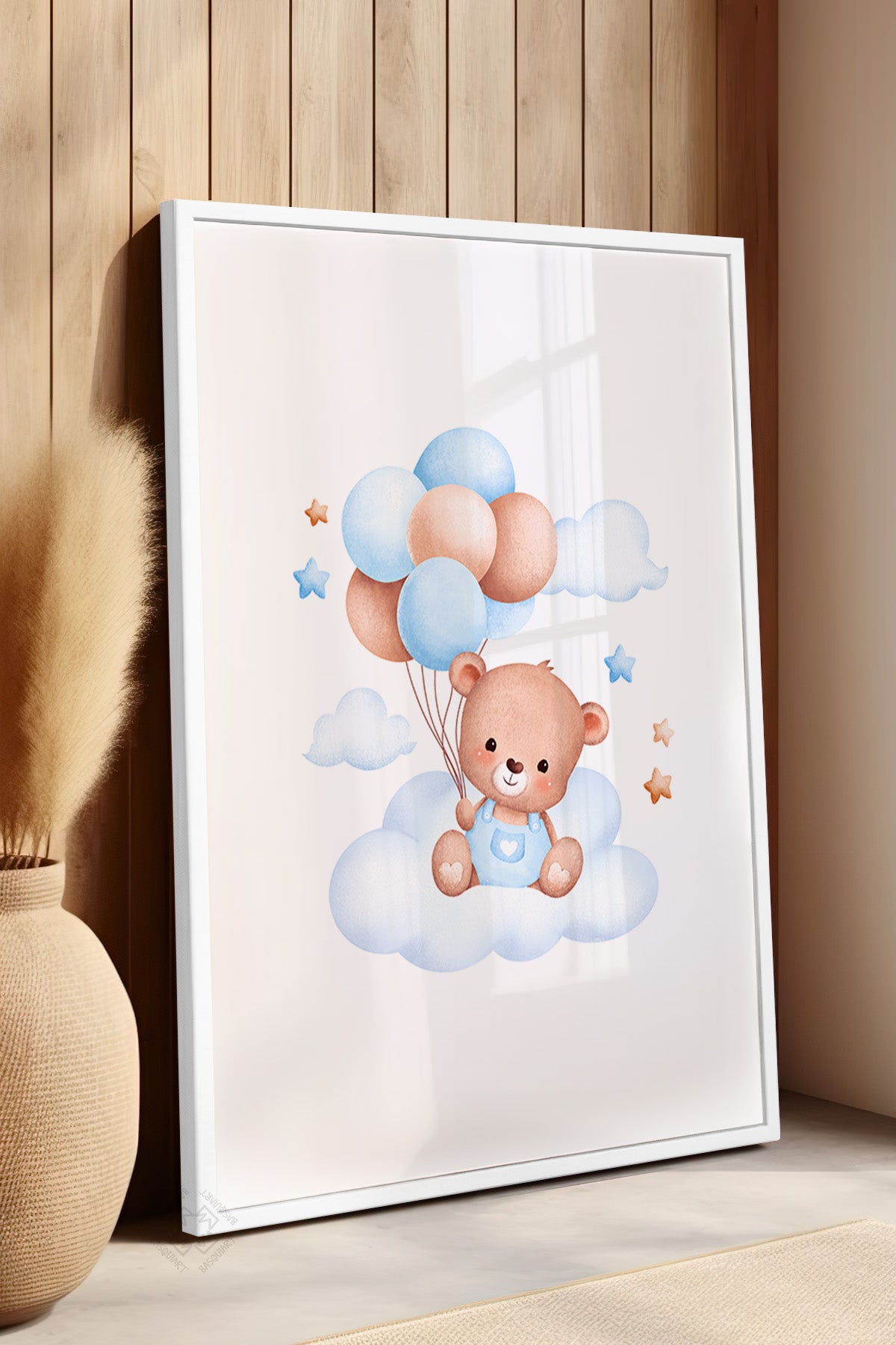 Çocuk Odası, Bebek Odası Beyaz Çerçeveli Poster, Tablo No:1