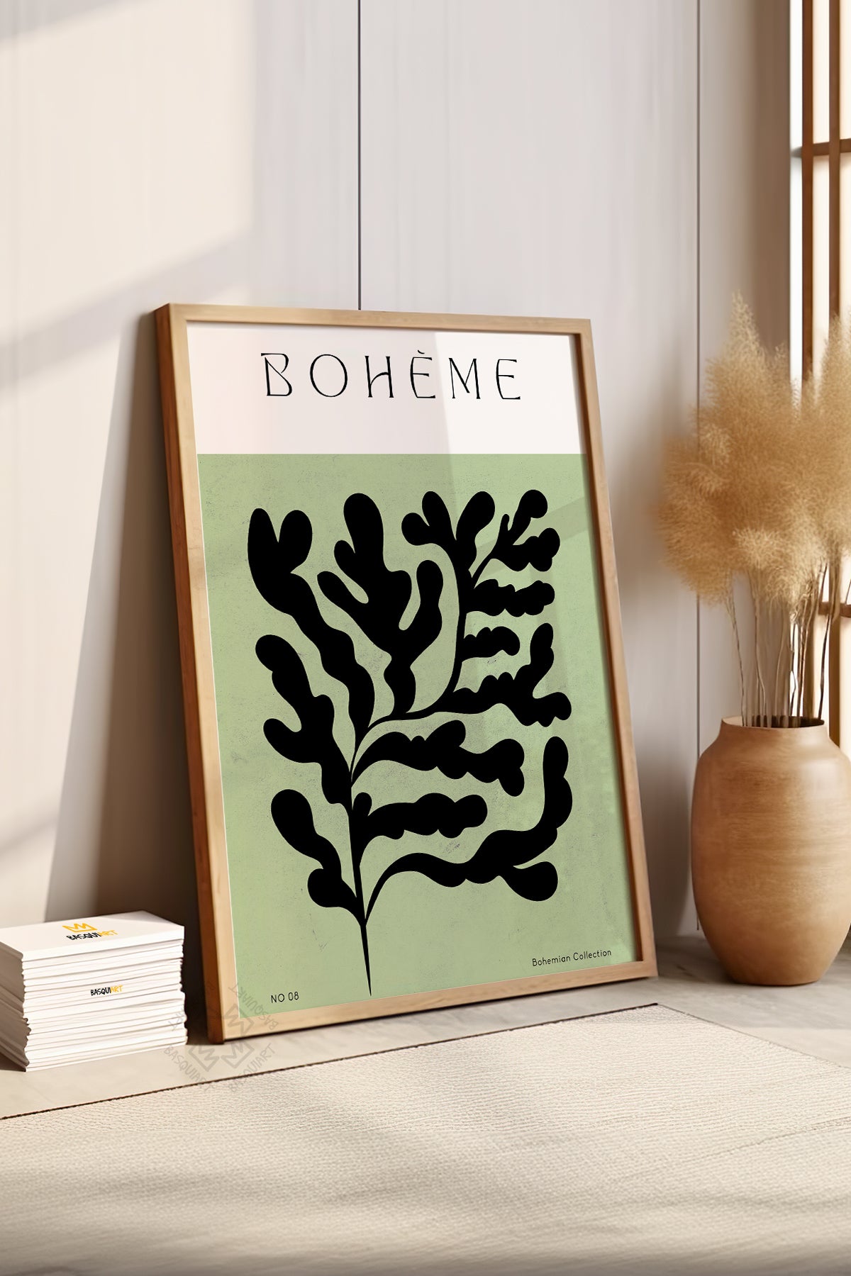 Bohemian Serisi Ahşap Çerçeveli Poster, Tablo No:56