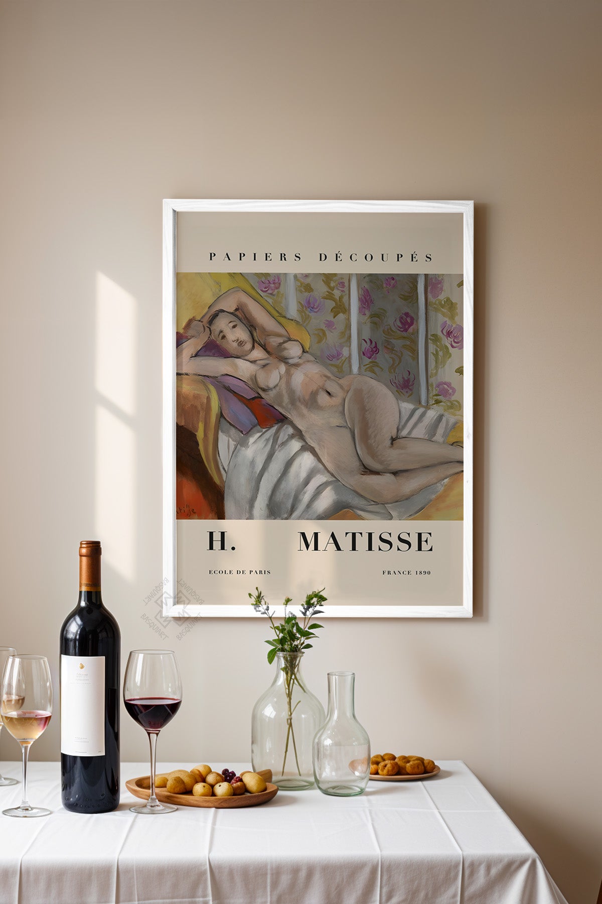 Henri Matisse Serisi Beyaz Çerçeveli Poster, Tablo Duvar Dekoru No:24