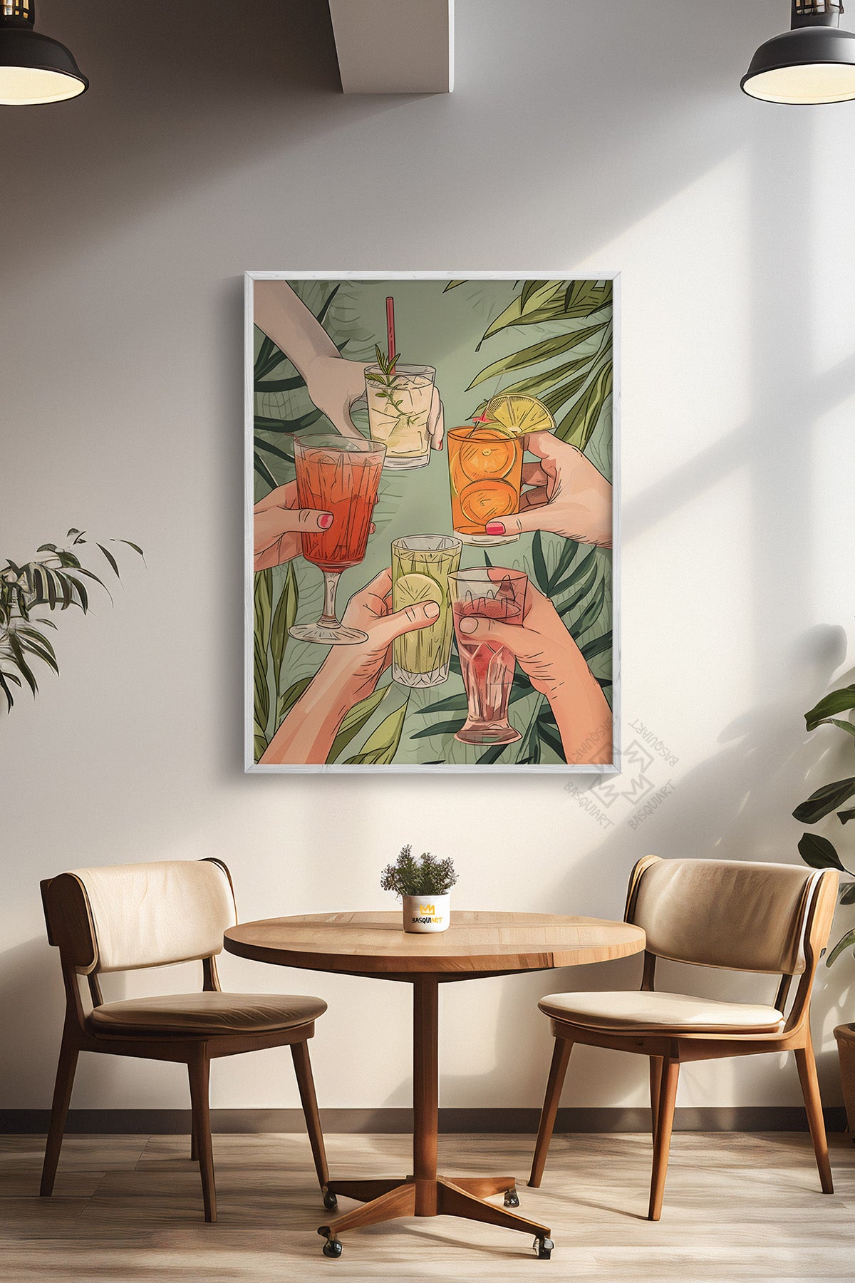 Kokteyl Serisi Beyaz Çerçeveli Poster, Tablo, Cafe, Restoran, Mutfak Duvar Dekoru No:29