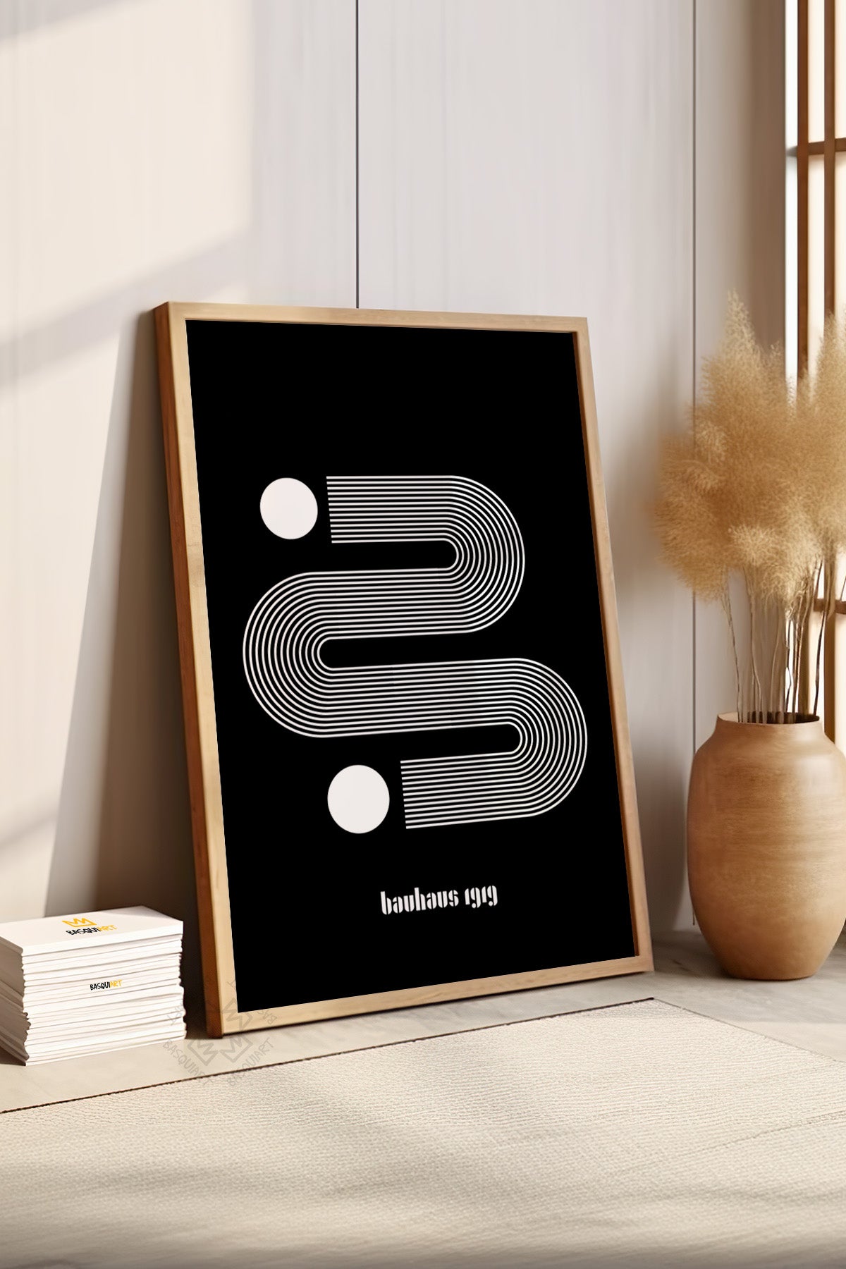 Bauhaus Serisi Ahşap Çerçeveli Poster, Tablo No:43