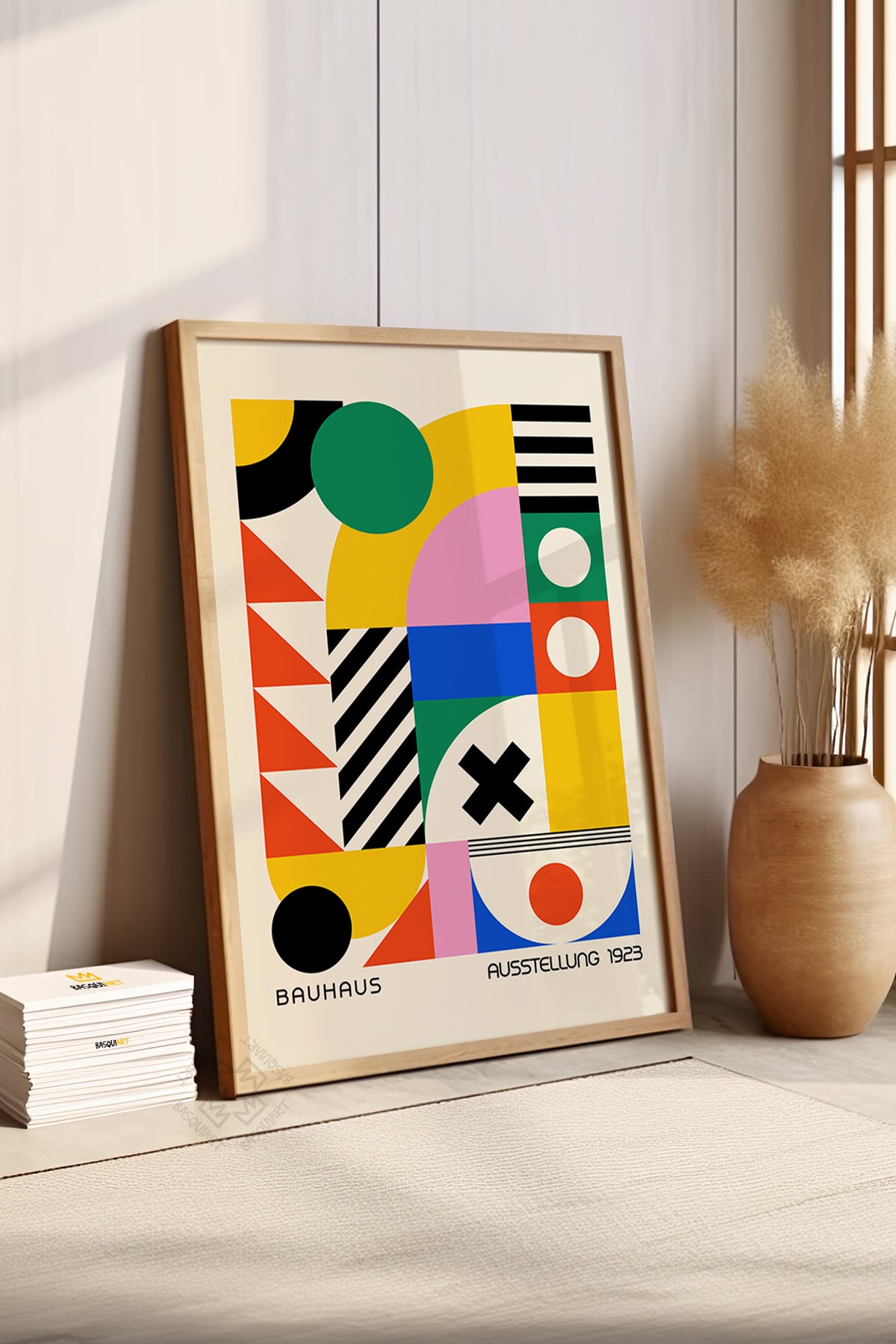 Bauhaus Serisi Ahşap Çerçeveli Poster, Tablo No:98