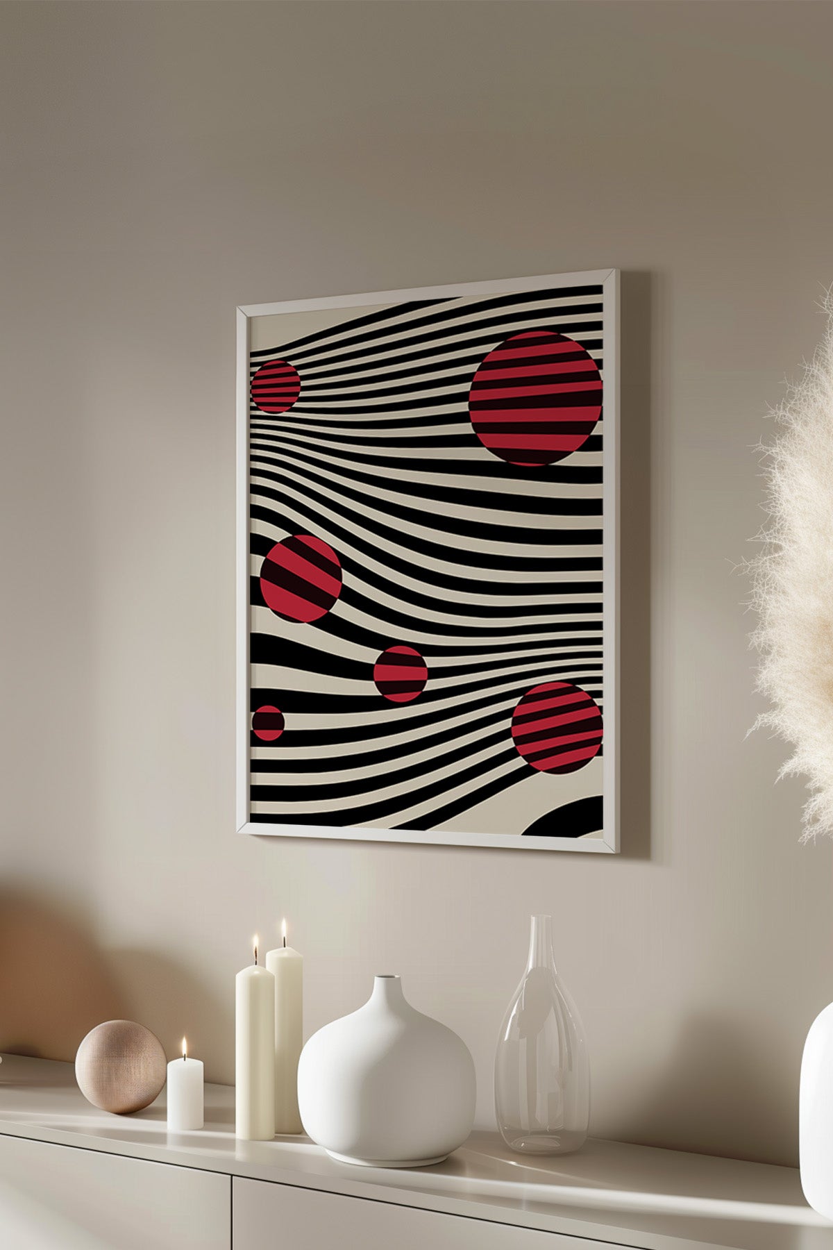 Bauhaus Serisi Beyaz Çerçeveli Poster, Tablo No:32