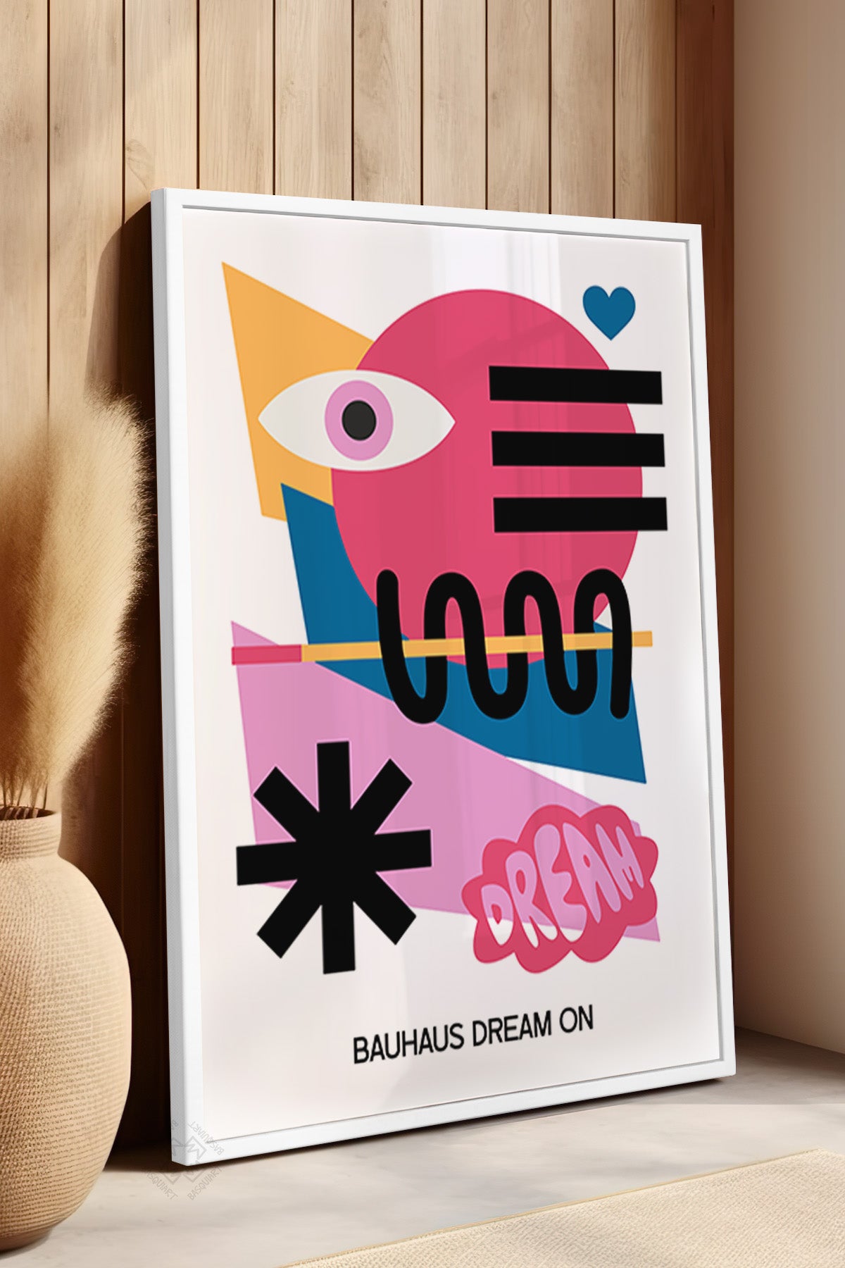 Bauhaus Serisi Beyaz Çerçeveli Poster, Tablo No:117