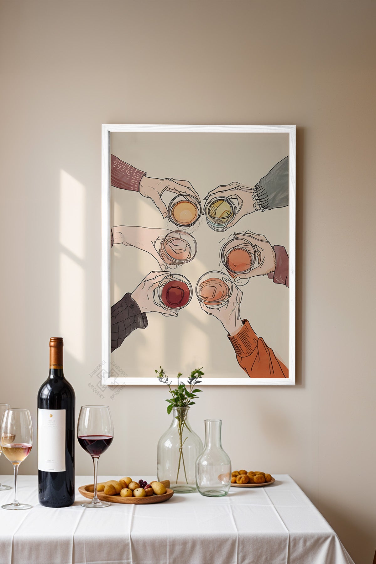 Kokteyl Serisi Beyaz Çerçeveli Poster, Tablo, Cafe, Restoran, Mutfak Duvar Dekoru No:37