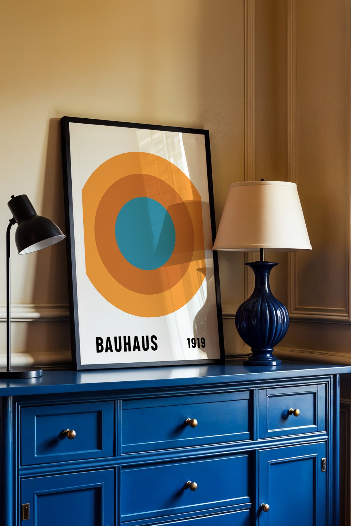Bauhaus Serisi Siyah Çerçeveli Poster, Tablo No:93