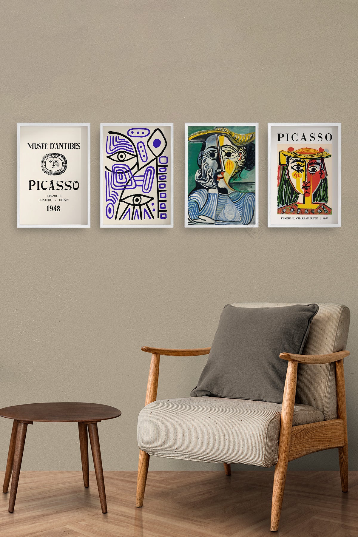 Picasso 4'lü Beyaz Çerçeveli Poster, Tablo Seti No:33