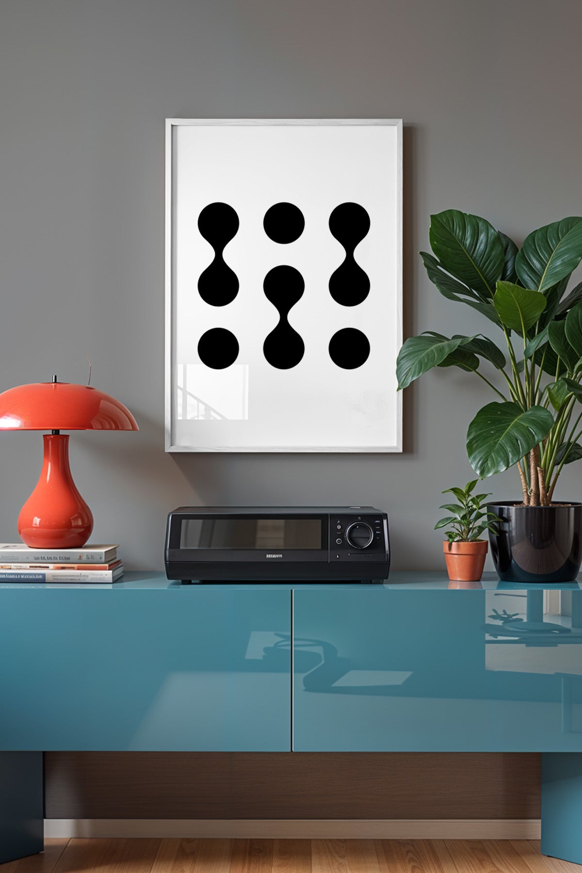 Bauhaus Serisi Beyaz Çerçeveli Poster, Tablo No:47