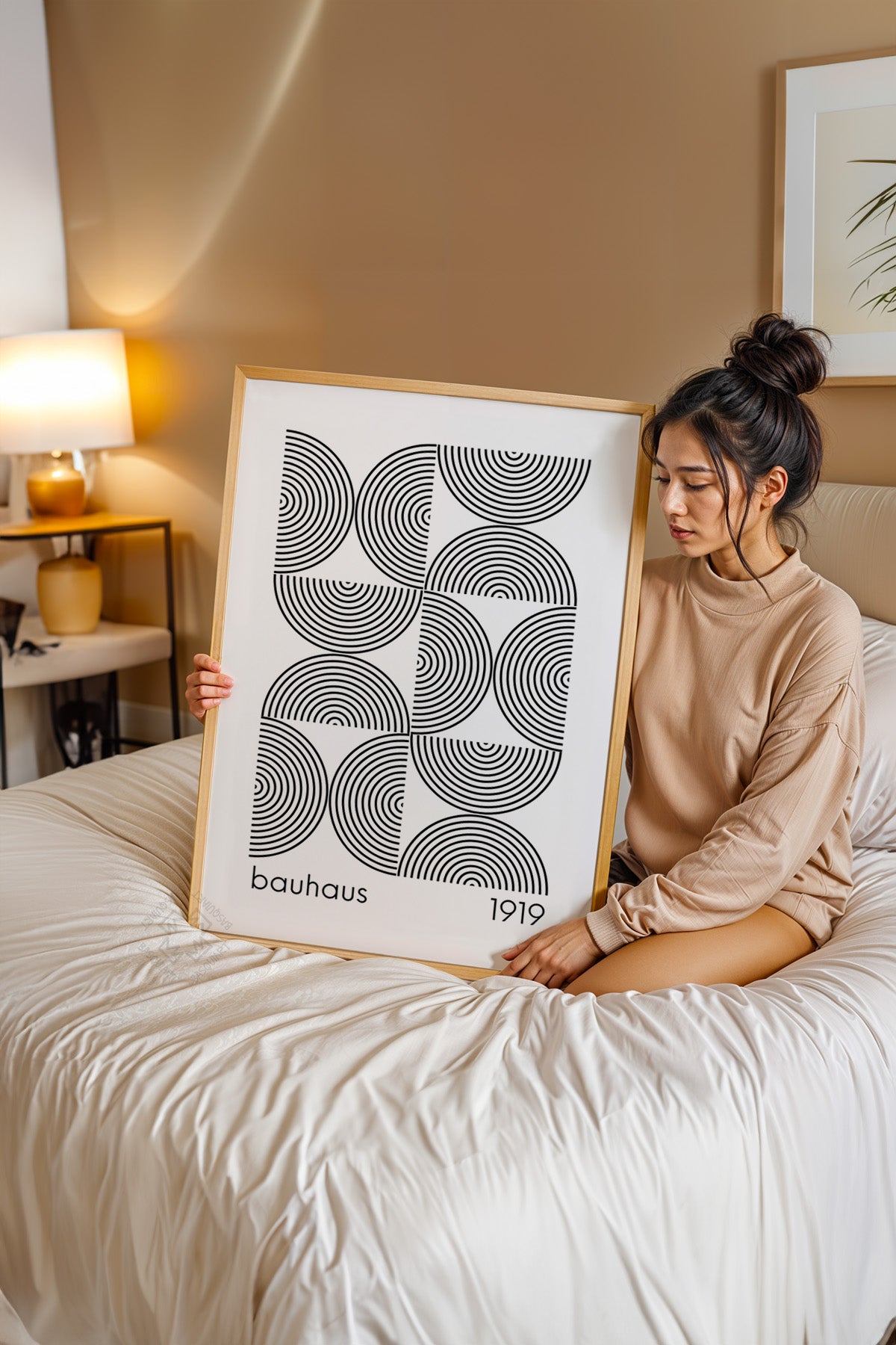 Bauhaus Serisi Ahşap Çerçeveli Poster, Tablo No:46