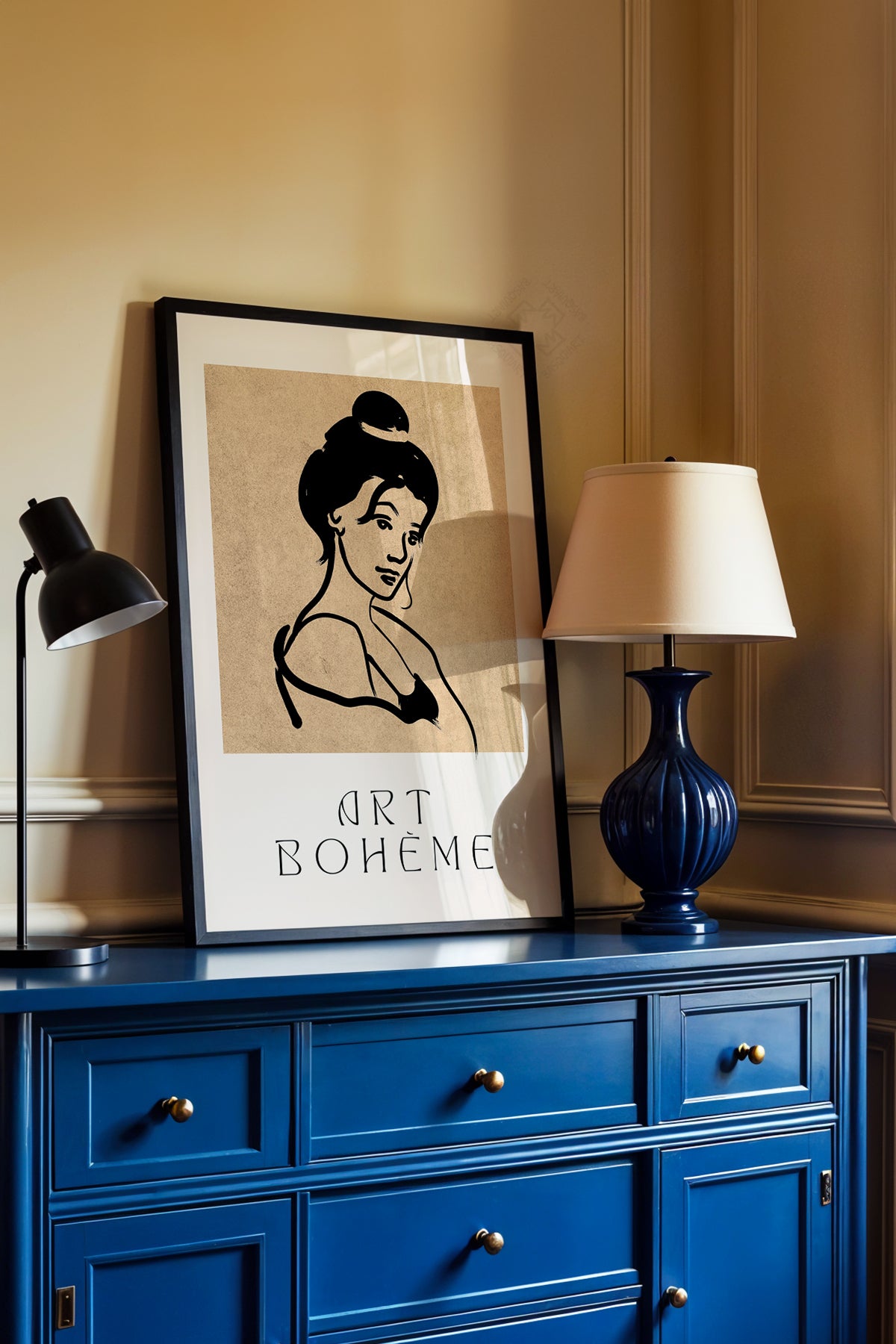Bohemian Serisi Siyah Çerçeveli Poster, Tablo No:94