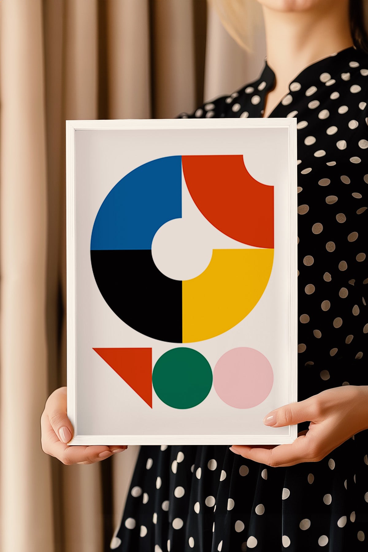 Bauhaus Serisi Beyaz Çerçeveli Poster, Tablo No:9