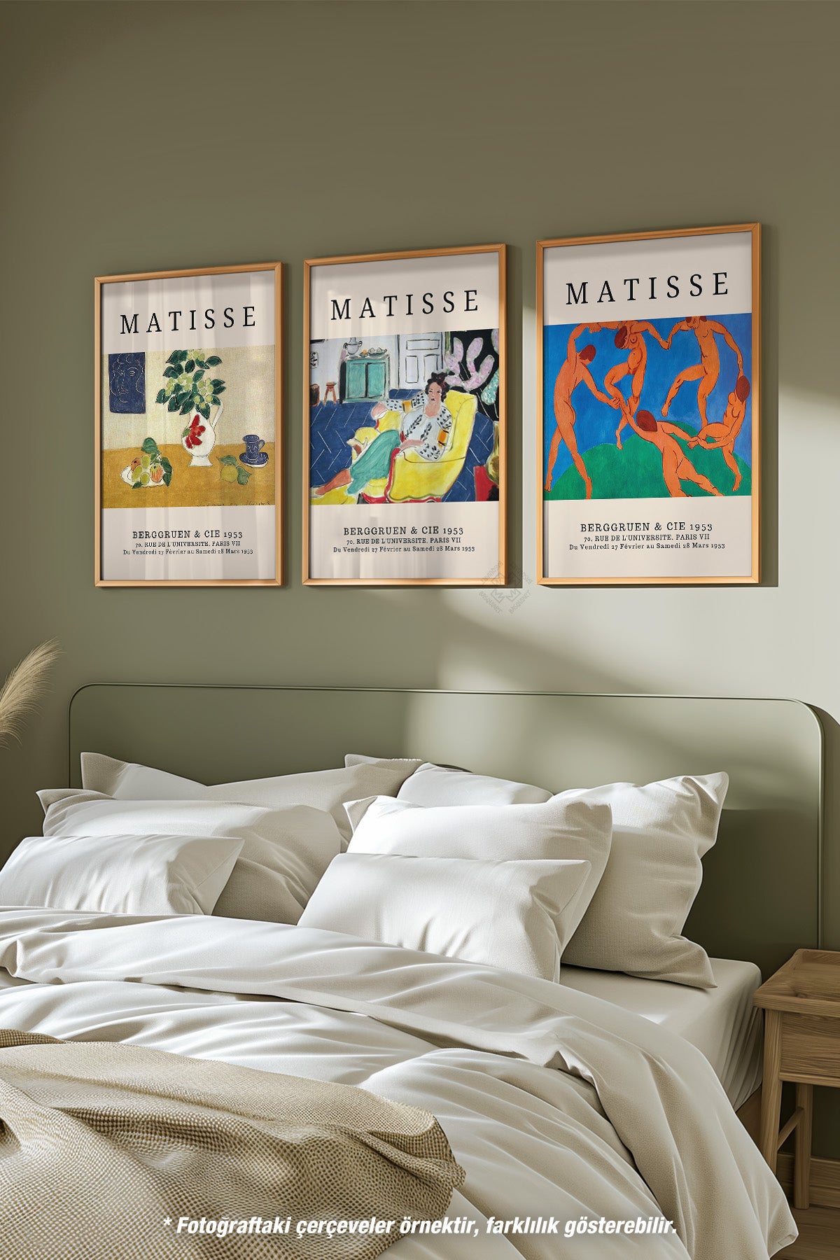 Matisse Vintage 3'lü Ahşap Çerçeveli Poster, Tablo Seti No:14