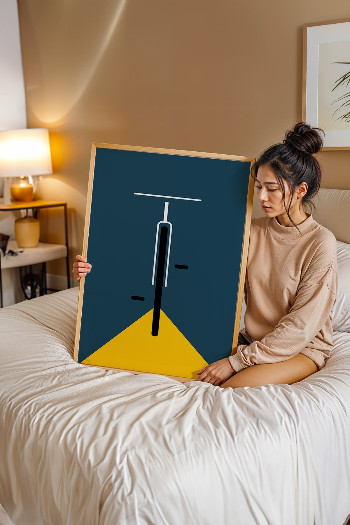 Bauhaus Serisi Ahşap Çerçeveli Poster, Tablo No:56