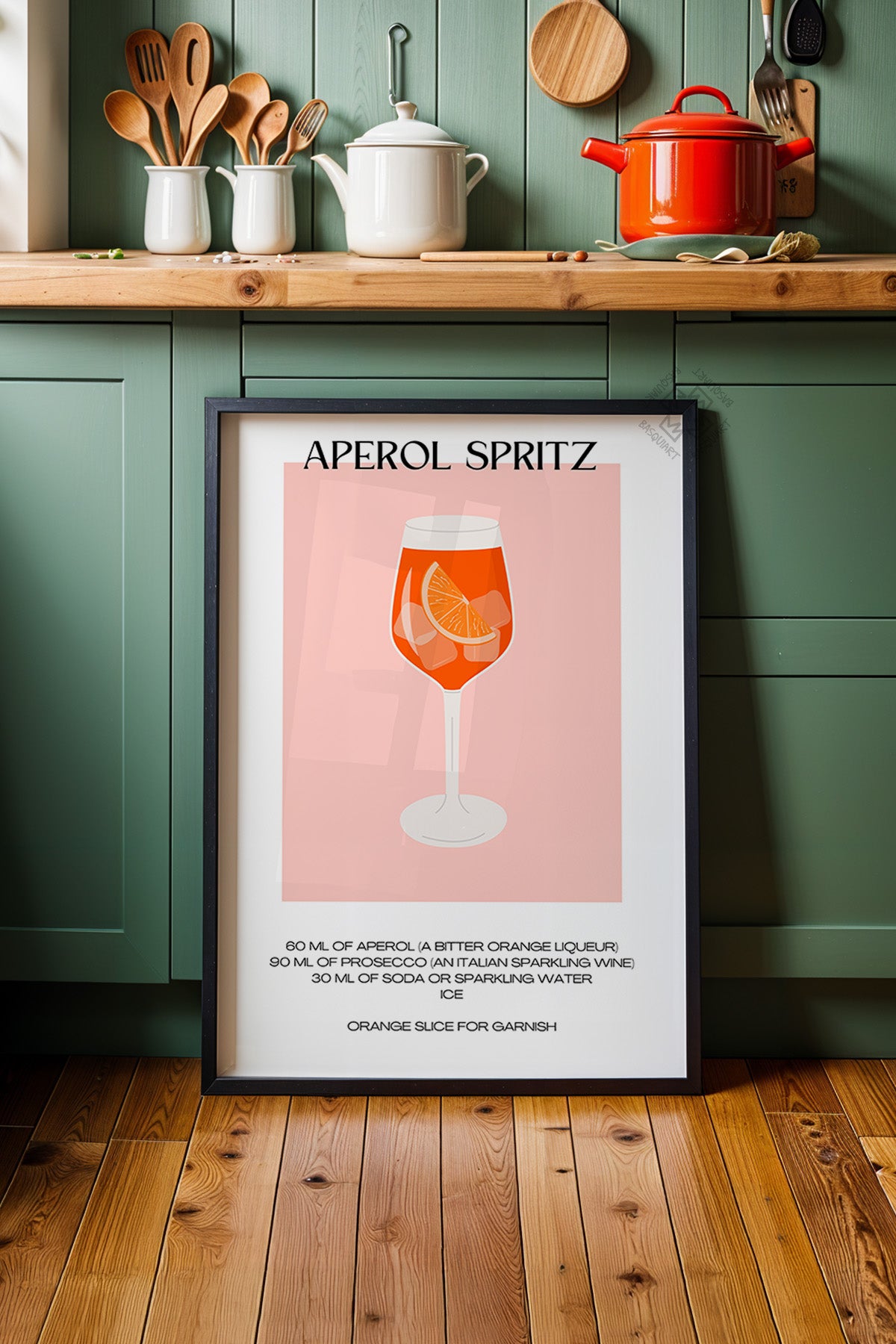 Kokteyl Serisi Siyah Çerçeveli Poster, Tablo, Cafe, Restoran, Mutfak Duvar Dekoru No:15