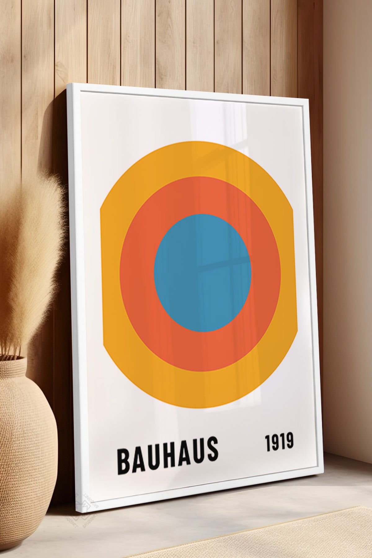 Bauhaus Serisi Beyaz Çerçeveli Poster, Tablo No:94