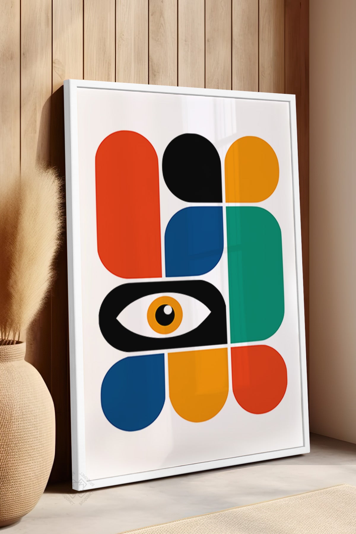 Bauhaus Serisi Beyaz Çerçeveli Poster, Tablo No:3