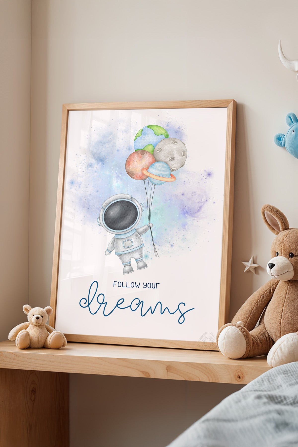 Çocuk Odası, Bebek Odası Ahşap Çerçeveli Poster, Tablo No:29