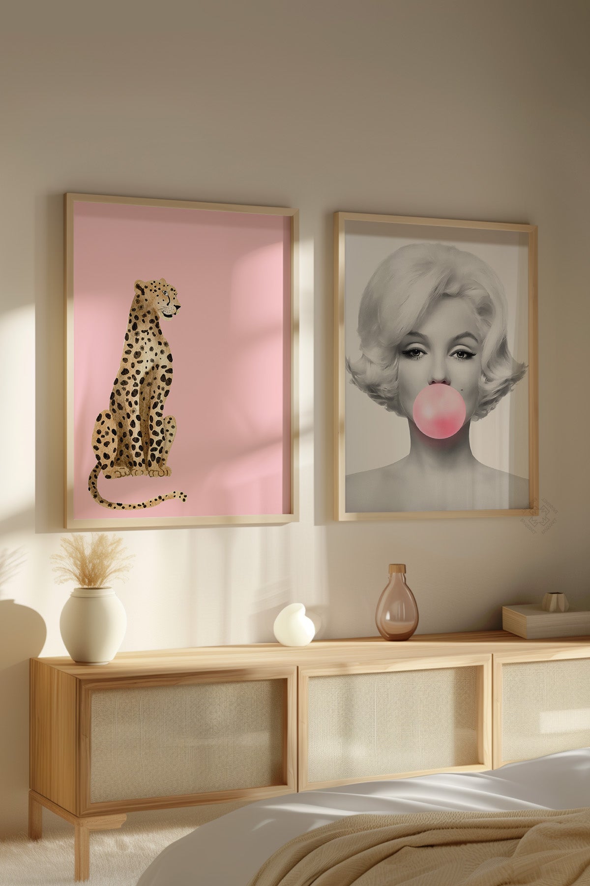 Marilyn Monroe 2'li Ahşap Çerçeveli Poster, Tablo Seti No:6