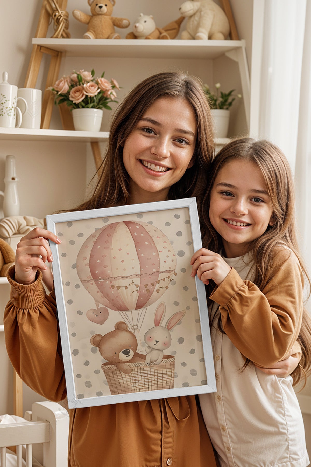 Çocuk Odası, Bebek Odası Beyaz Çerçeveli Poster, Tablo No:149