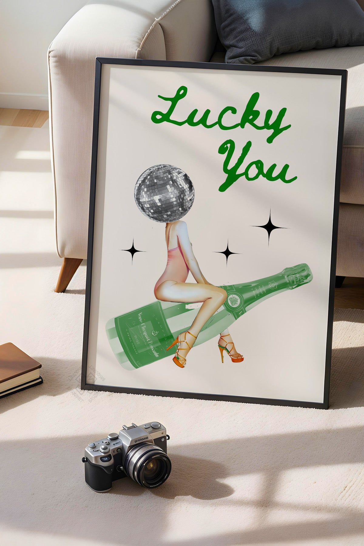 Lucky You Serisi Siyah Çerçeveli Poster, Tablo Duvar Dekoru No:134