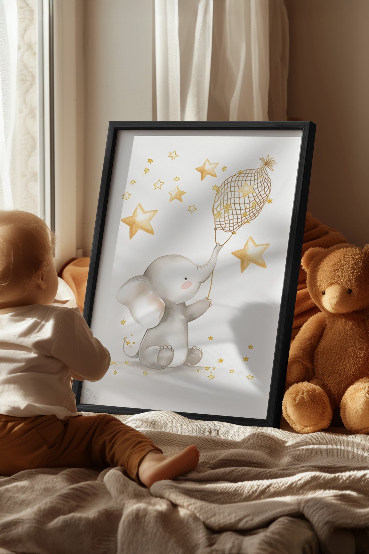 Çocuk Odası, Bebek Odası Siyah Çerçeveli Poster, Tablo No:94