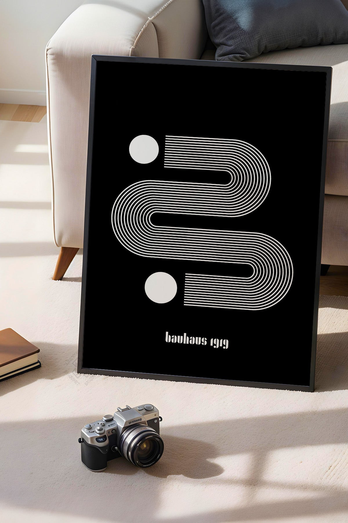 Bauhaus Serisi Siyah Çerçeveli Poster, Tablo No:43