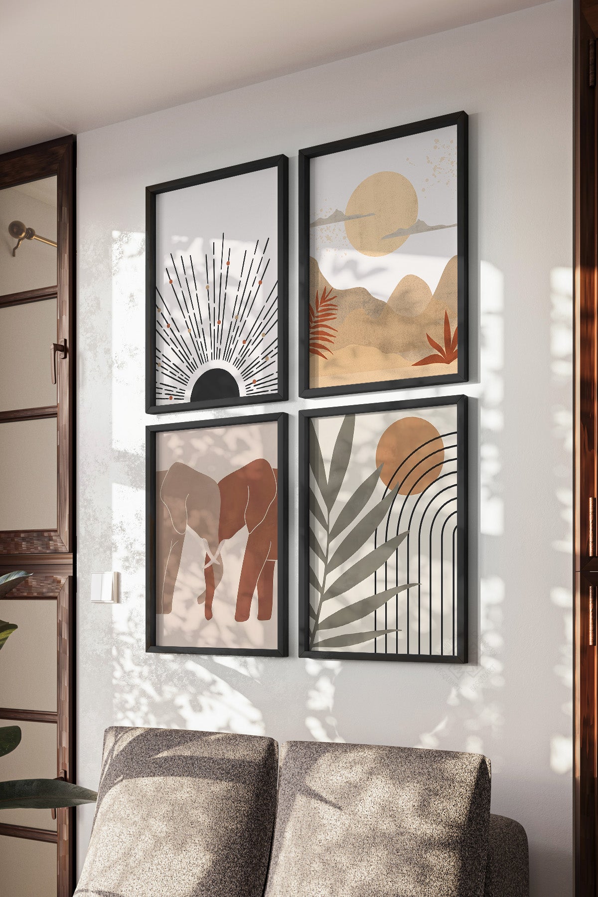 Bohemian 4'lü Siyah Çerçeveli Poster, Tablo Seti No:18