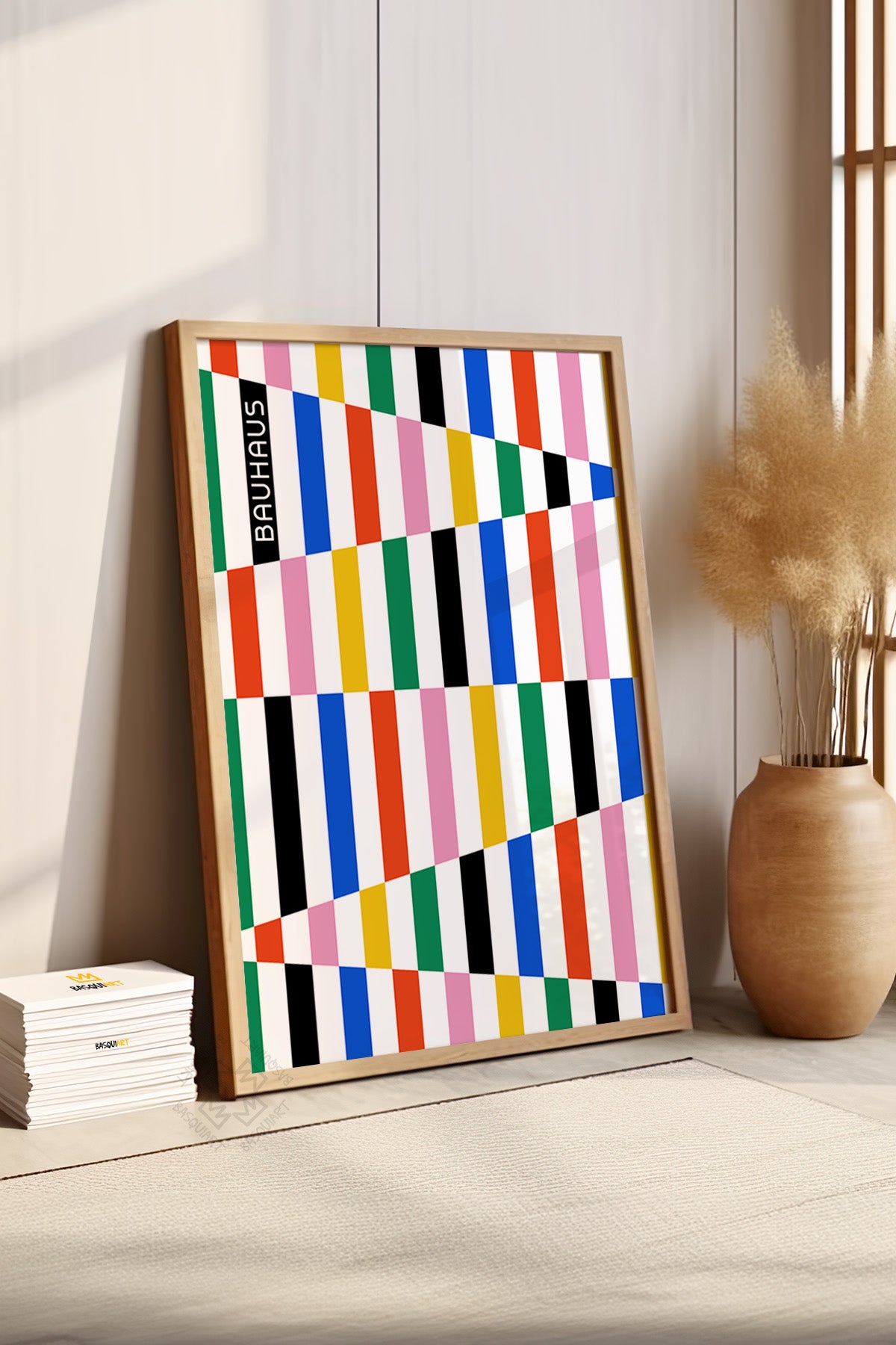 Bauhaus Serisi Ahşap Çerçeveli Poster, Tablo No:37