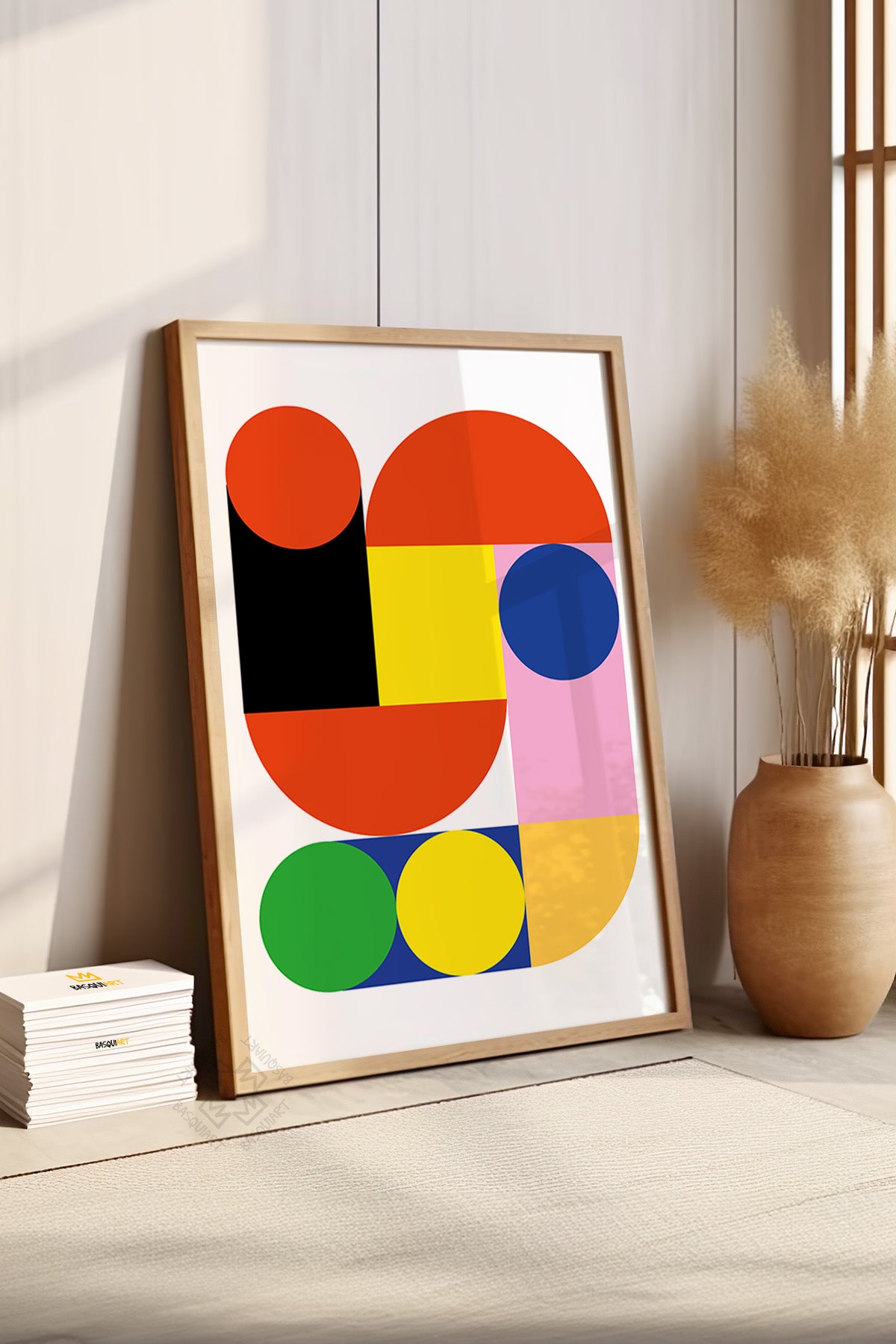 Bauhaus Serisi Ahşap Çerçeveli Poster, Tablo No:15