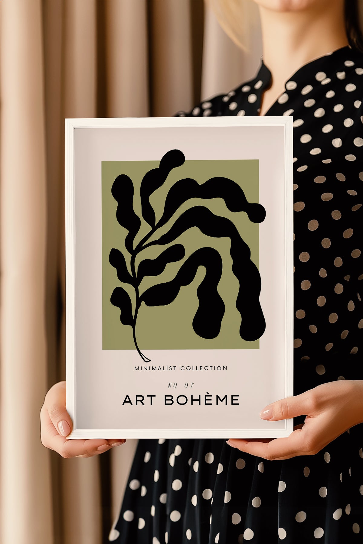 Bohemian Serisi Beyaz Çerçeveli Poster, Tablo No:61