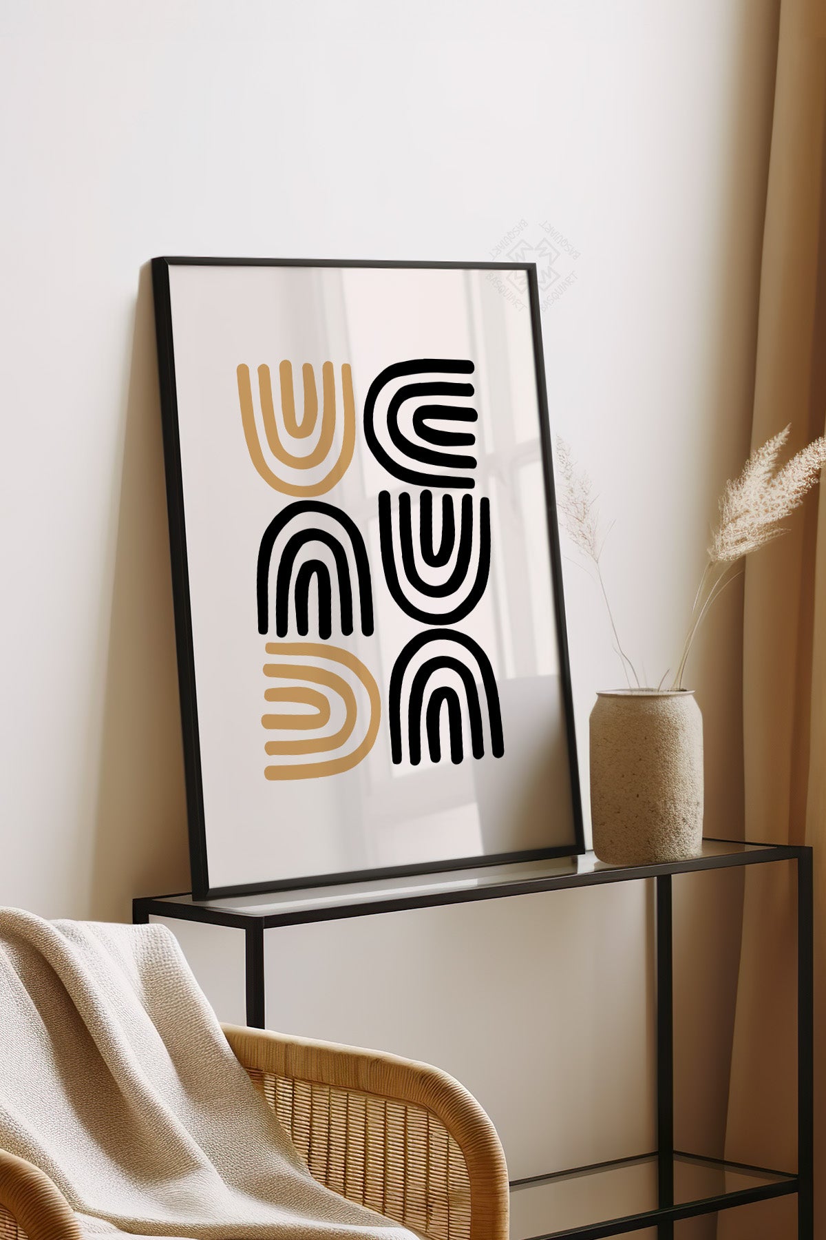 Bauhaus Serisi Siyah Çerçeveli Poster, Tablo No:106