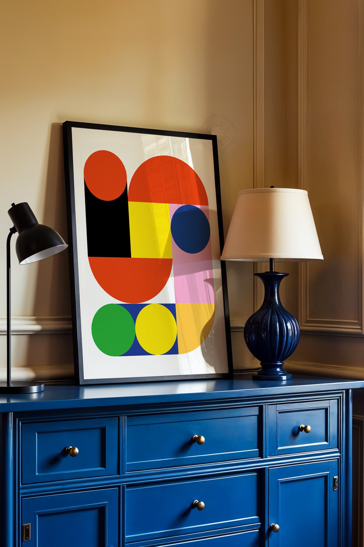 Bauhaus Serisi Siyah Çerçeveli Poster, Tablo No:15