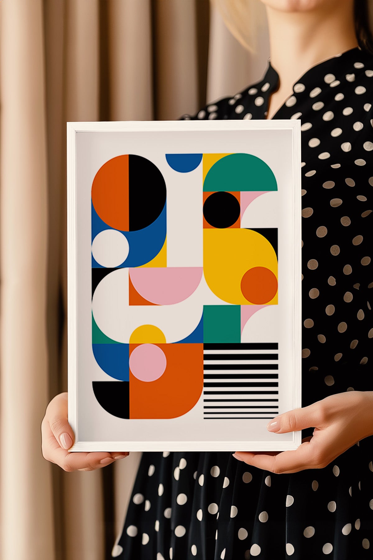 Bauhaus Serisi Beyaz Çerçeveli Poster, Tablo No:11