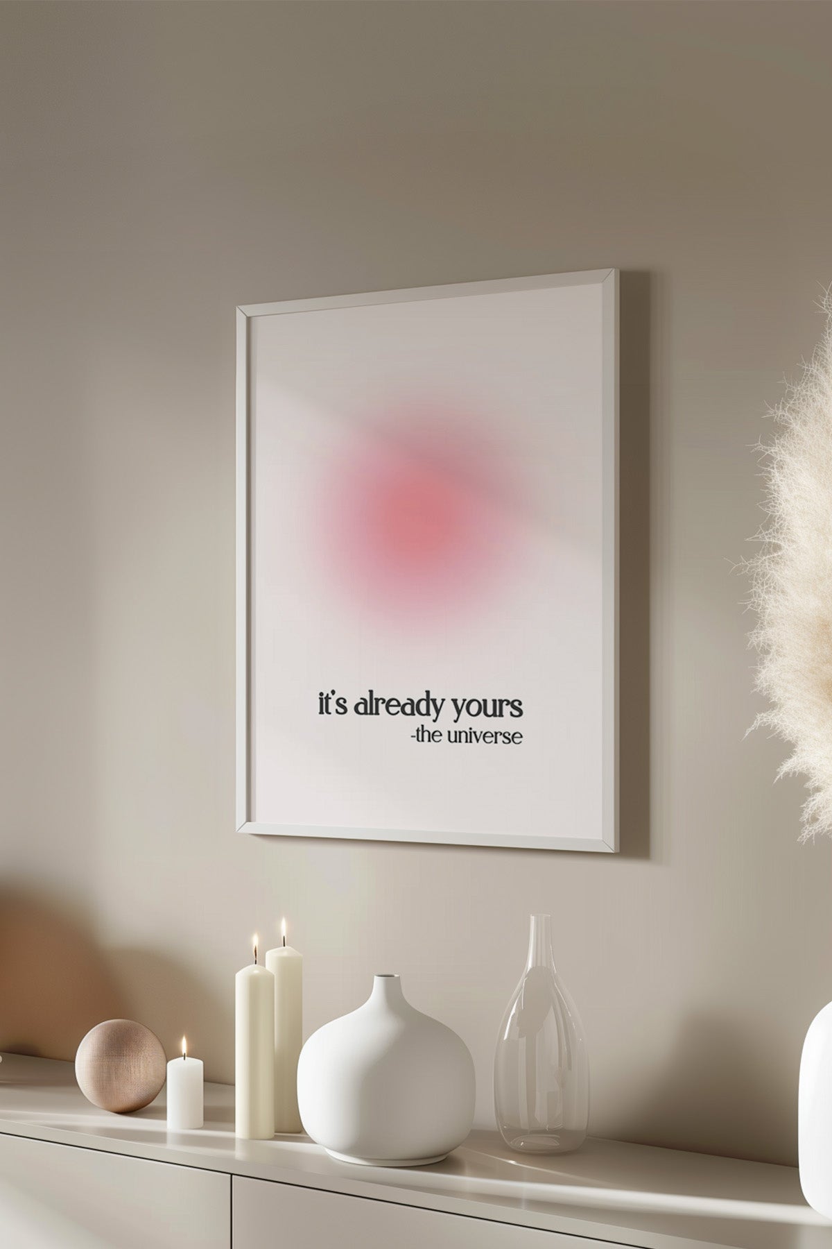Aura Serisi Beyaz Çerçeveli Poster, Tablo No:93