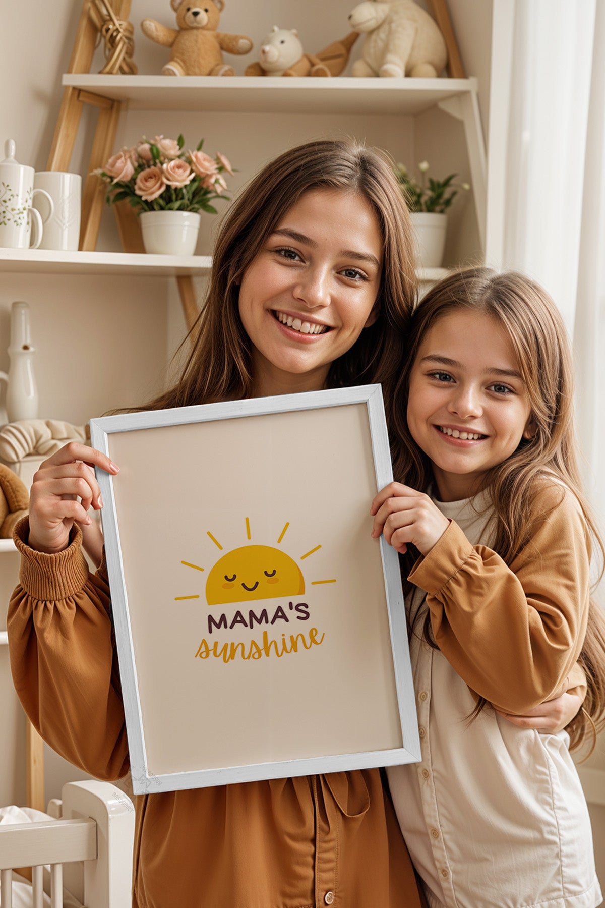 Çocuk Odası, Bebek Odası Beyaz Çerçeveli Poster, Tablo No:19