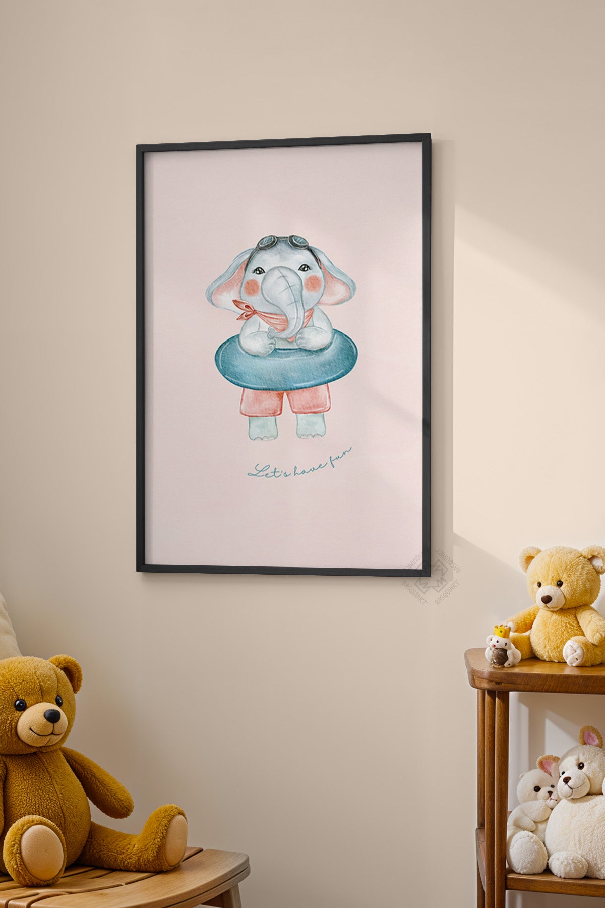 Çocuk Odası, Bebek Odası Siyah Çerçeveli Poster, Tablo No:34