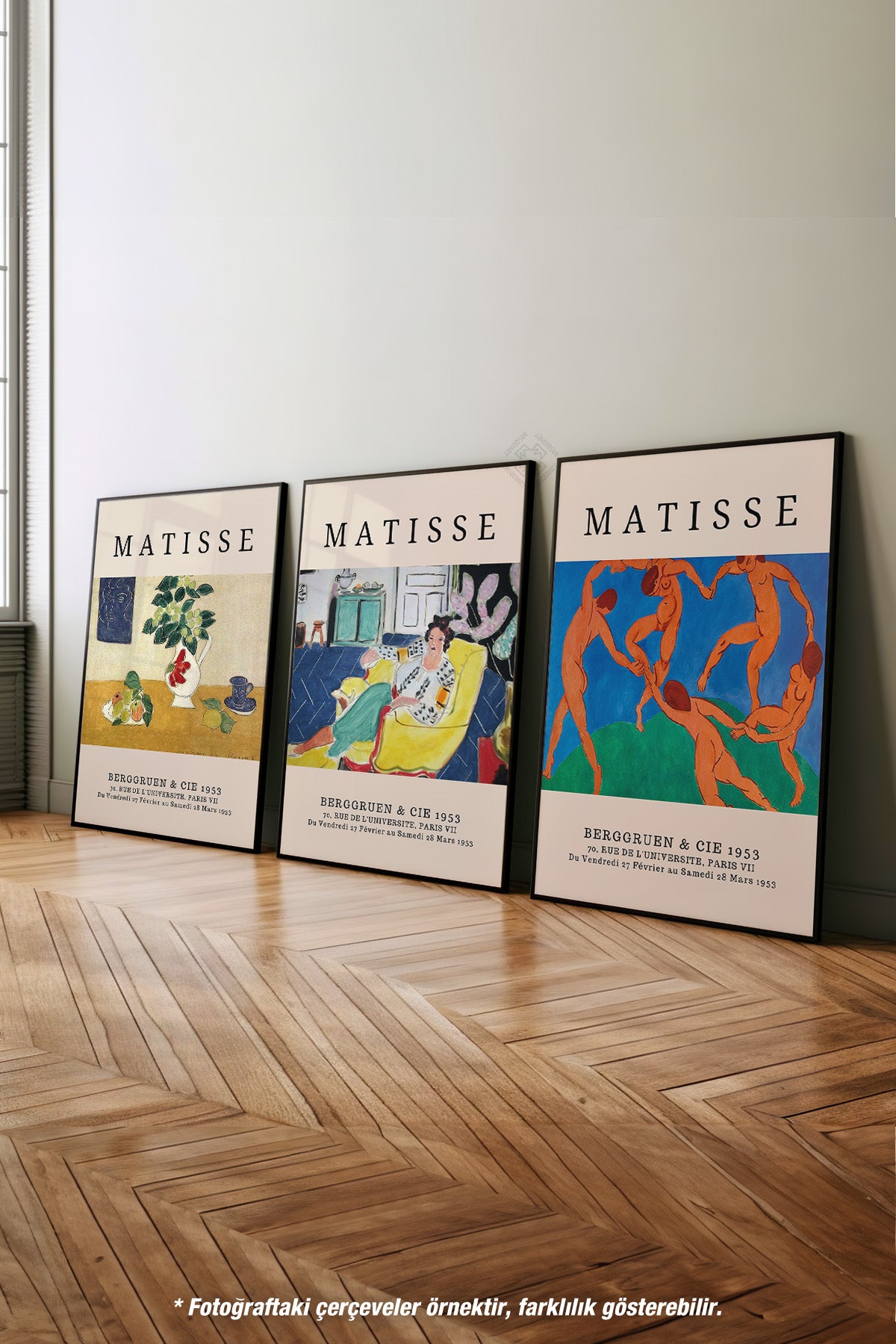 Matisse Vintage 3'lü Siyah Çerçeveli Poster, Tablo Seti No:14