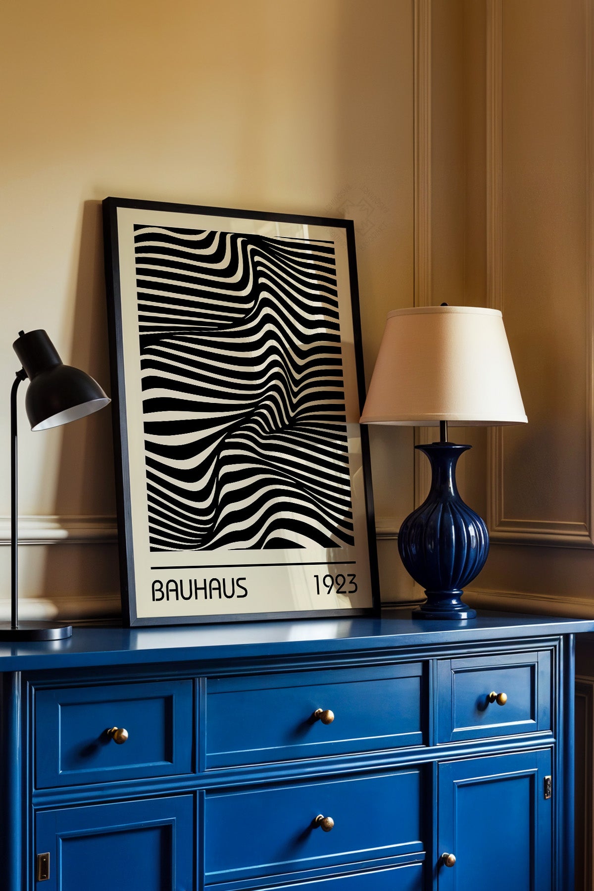 Bauhaus Serisi Siyah Çerçeveli Poster, Tablo No:35