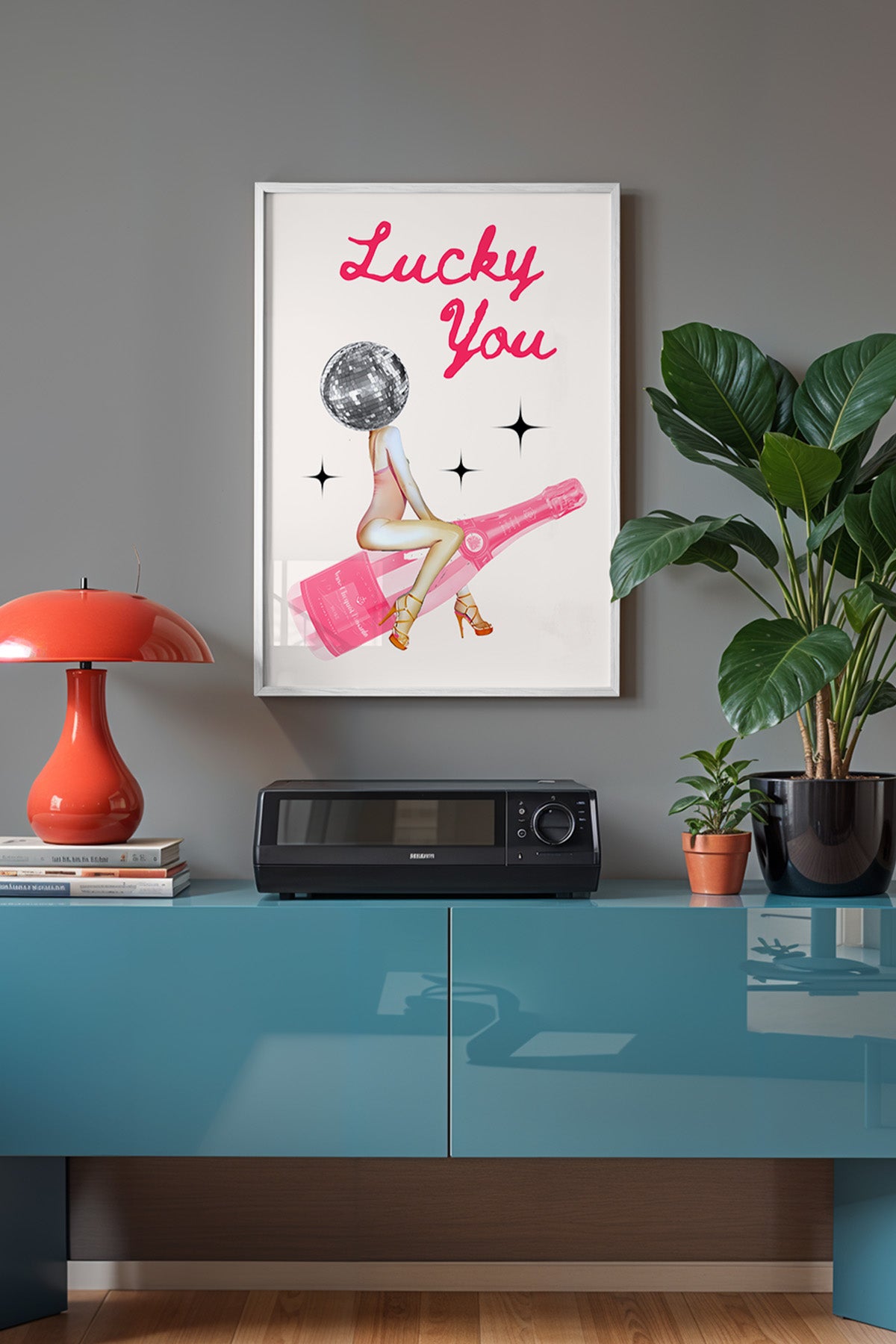 Lucky You Serisi Beyaz Çerçeveli Poster, Tablo Duvar Dekoru No:90