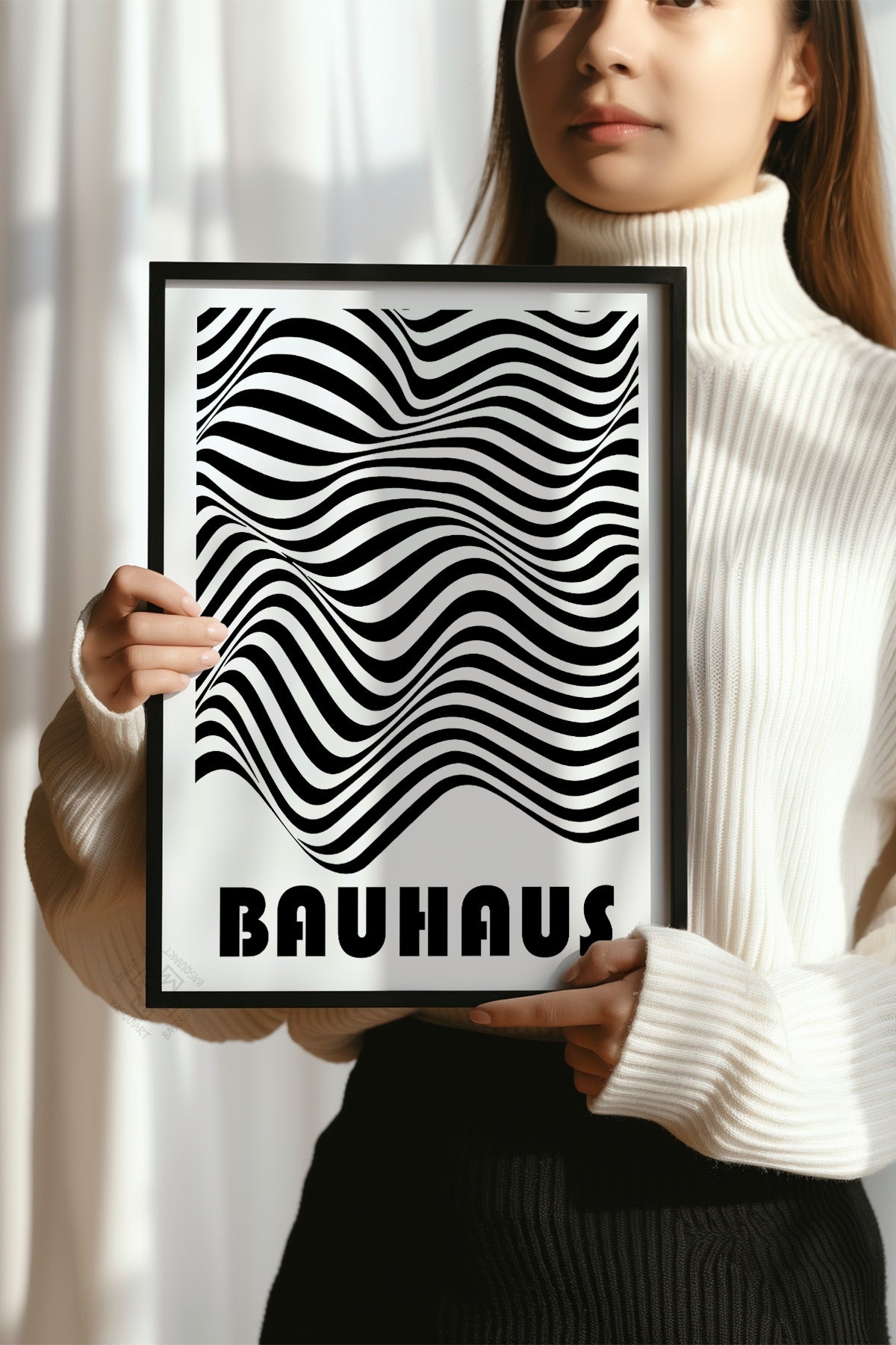 Bauhaus Serisi Siyah Çerçeveli Poster, Tablo No:69