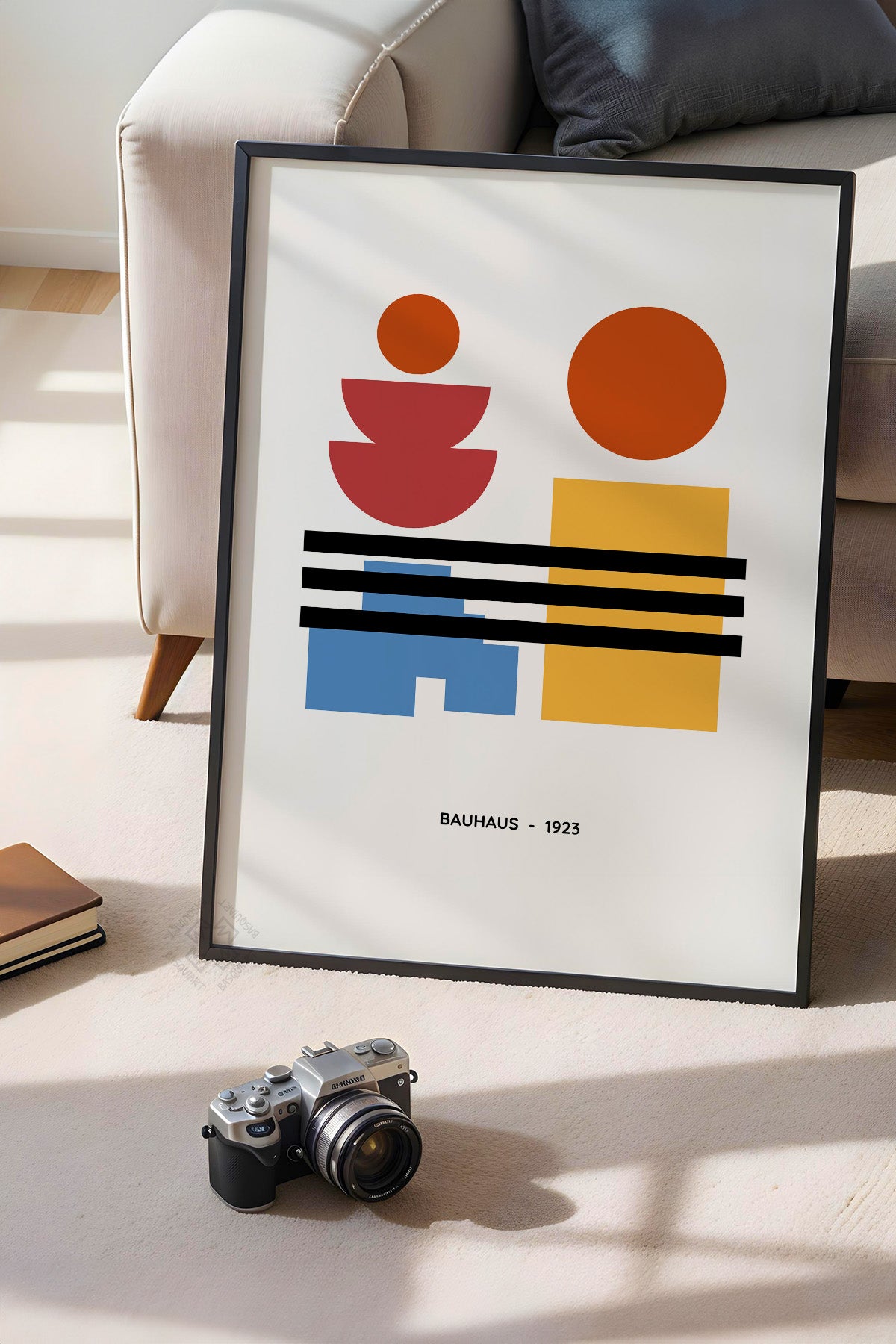 Bauhaus Serisi Siyah Çerçeveli Poster, Tablo No:107